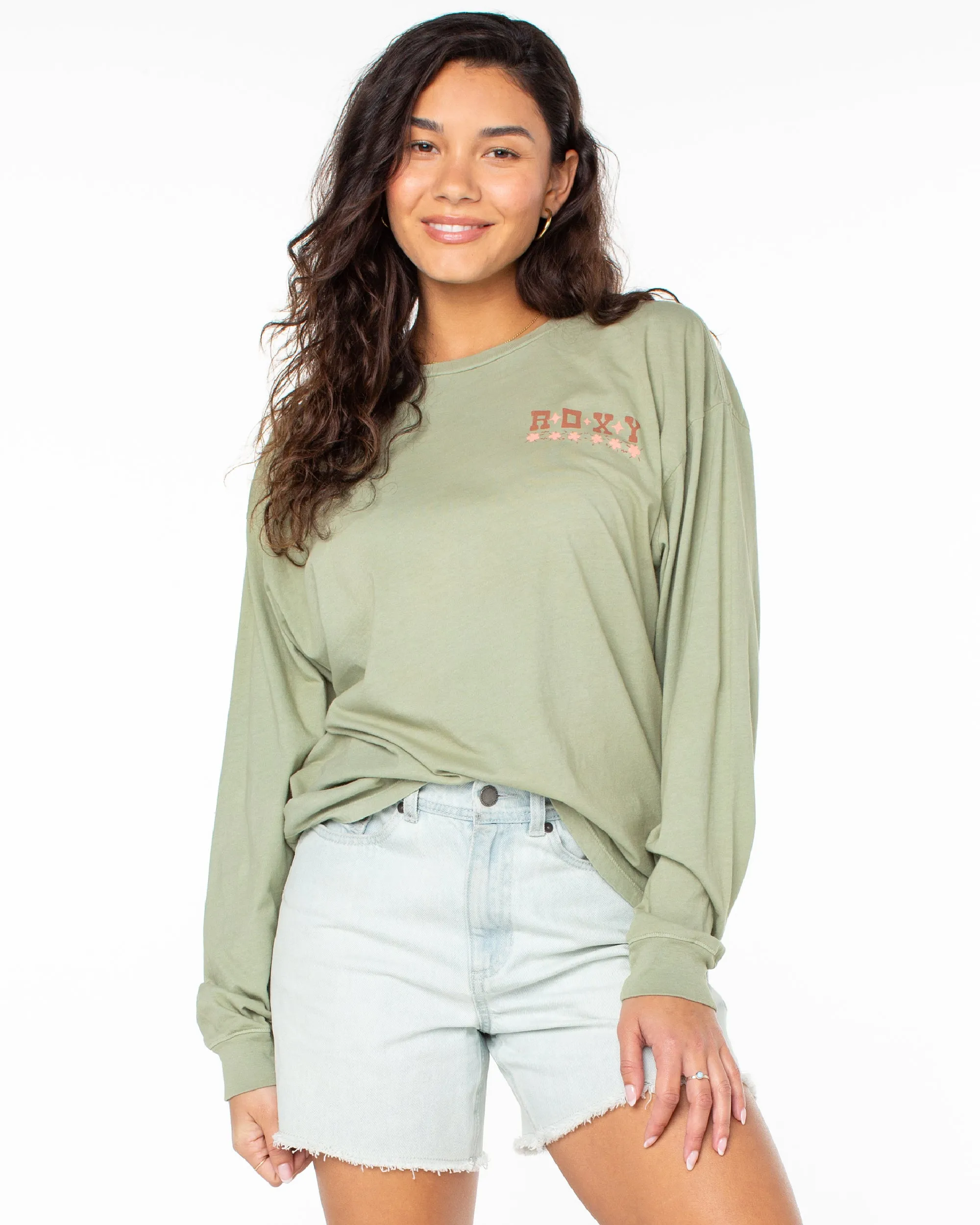 Folk Mountain T-Shirt - Oil Green sold by Roxy