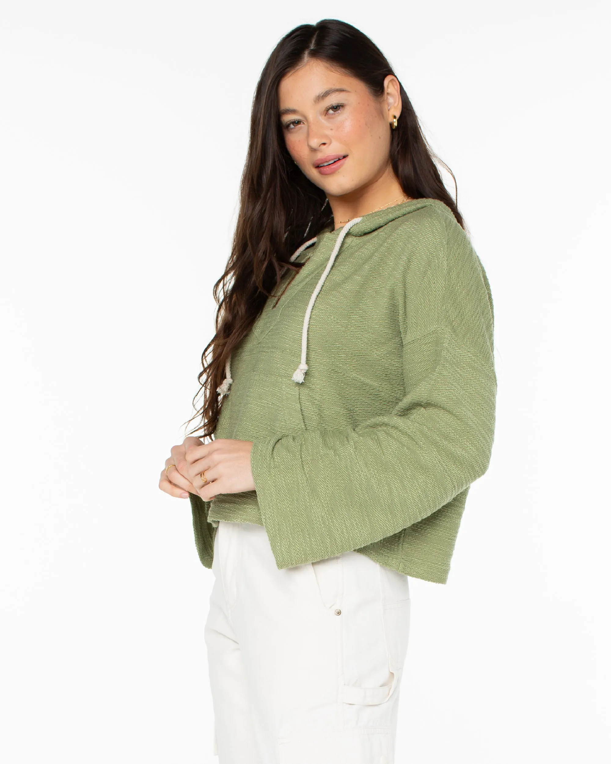 Rich Coast Cropped Hoodie - Oil Green sold by Roxy product image thumbnail 5