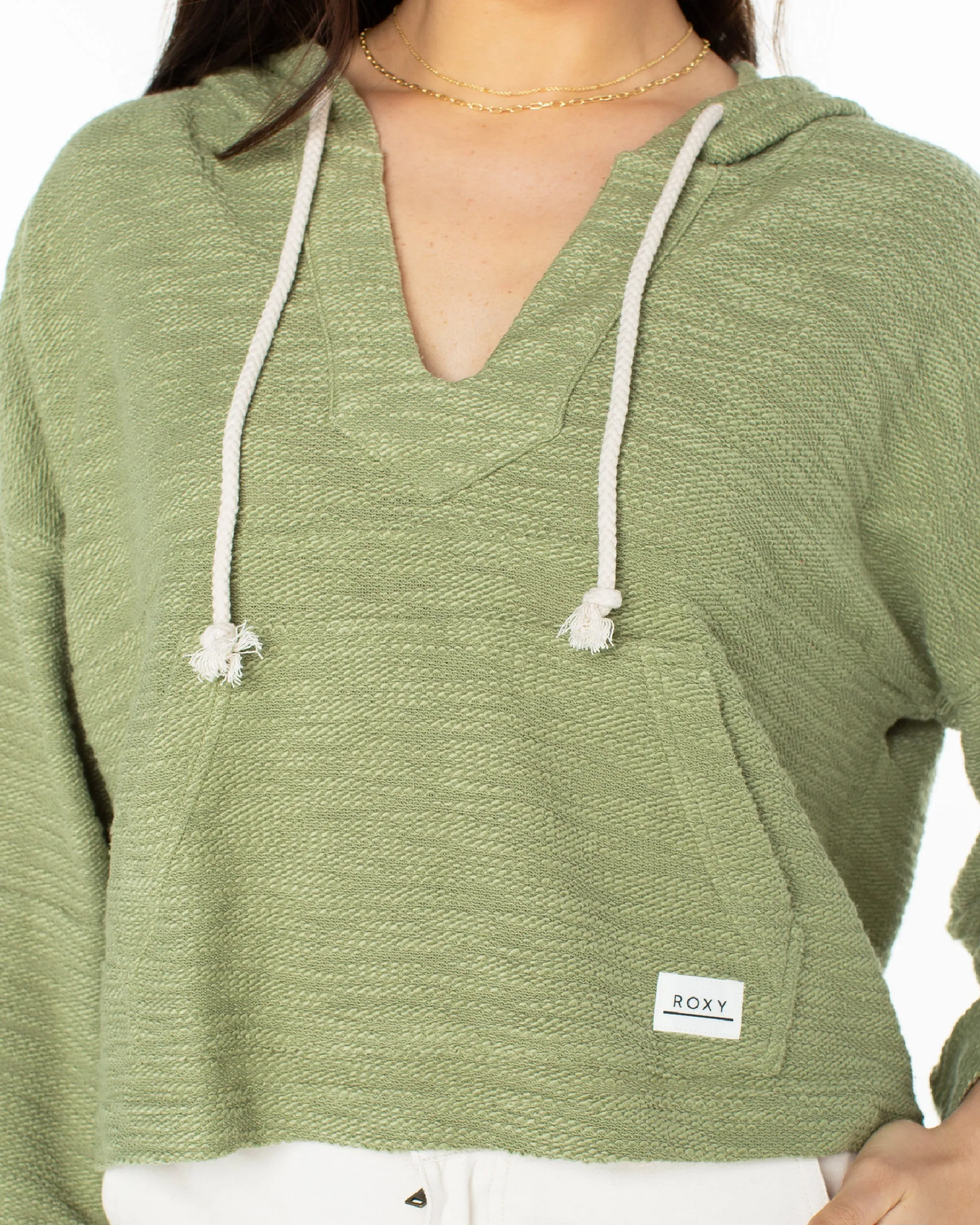 Rich Coast Cropped Hoodie - Oil Green sold by Roxy product image thumbnail 3