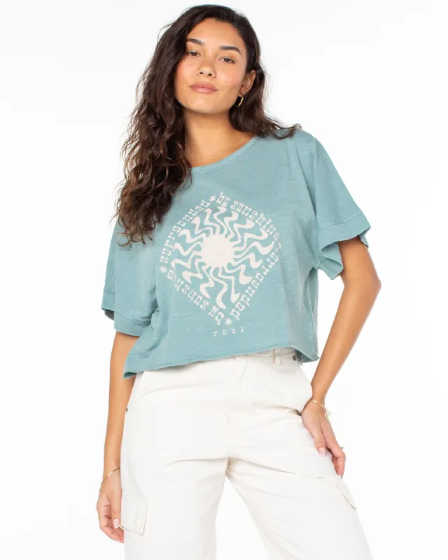 Surrounded By Sunshine T-Shirt - Mineral Blue sold by Roxy