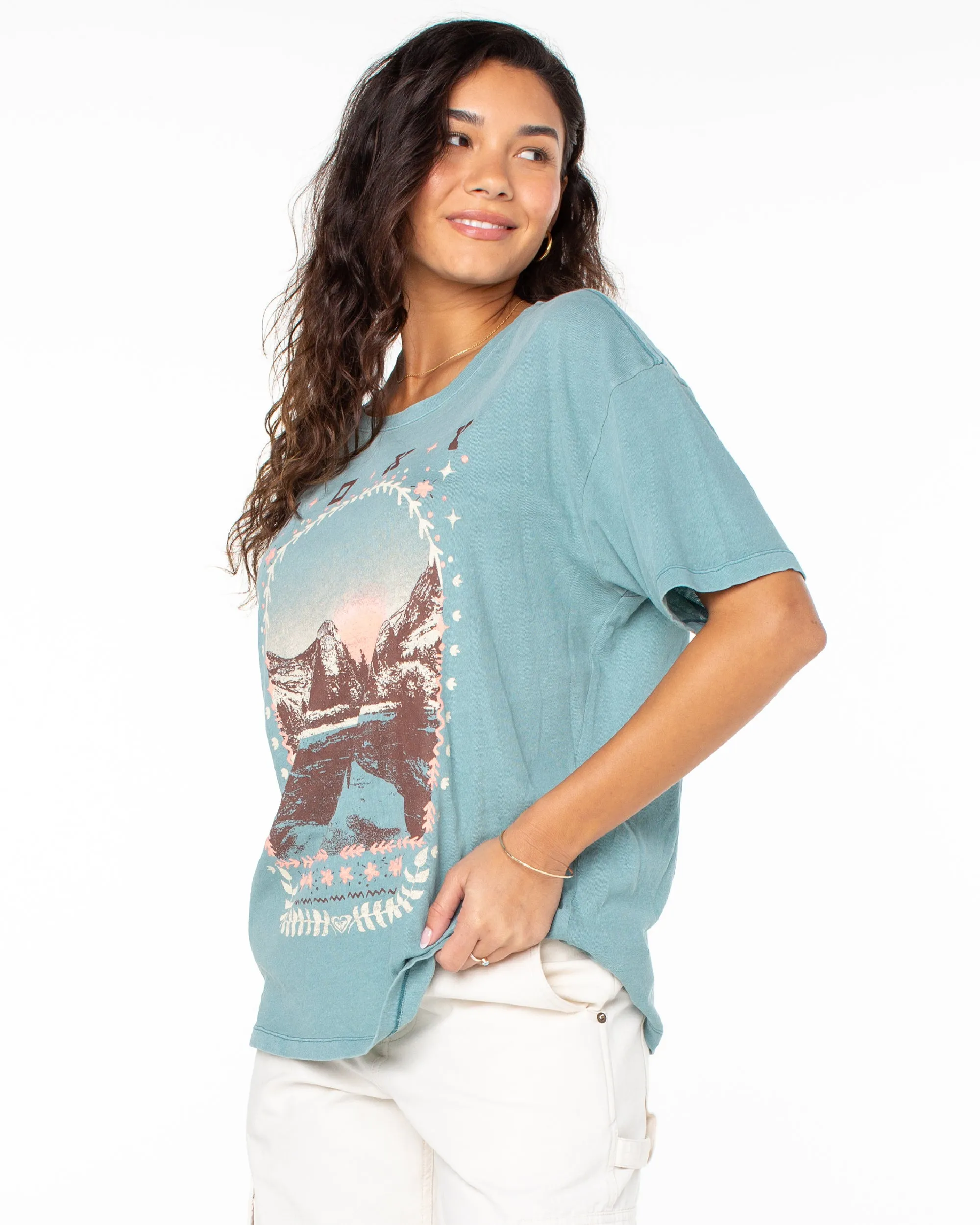 Folk Mountain T-Shirt - Mineral Blue sold by Roxy product image thumbnail 3