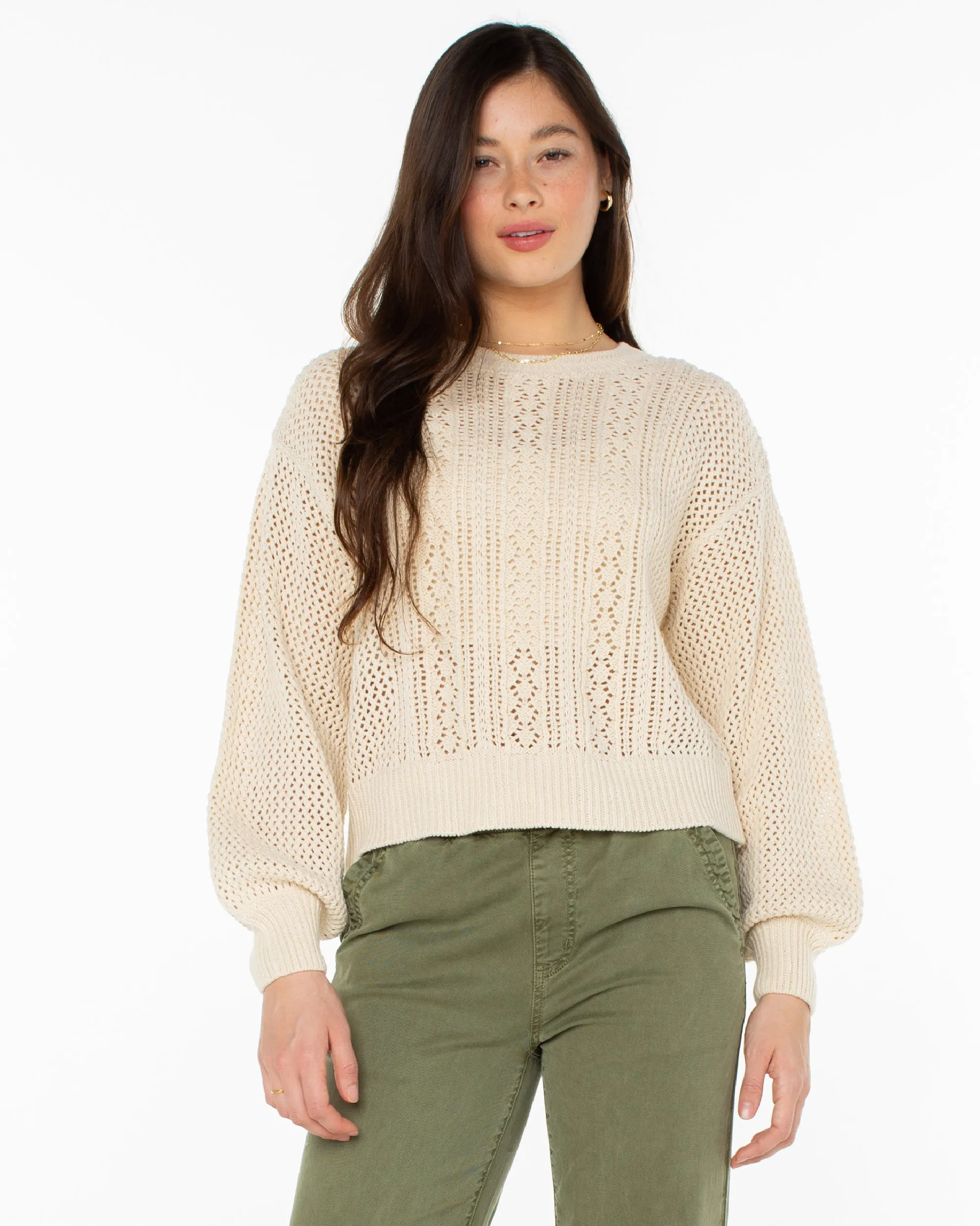 Day Break Open Knit Sweater - Parchment sold by Roxy