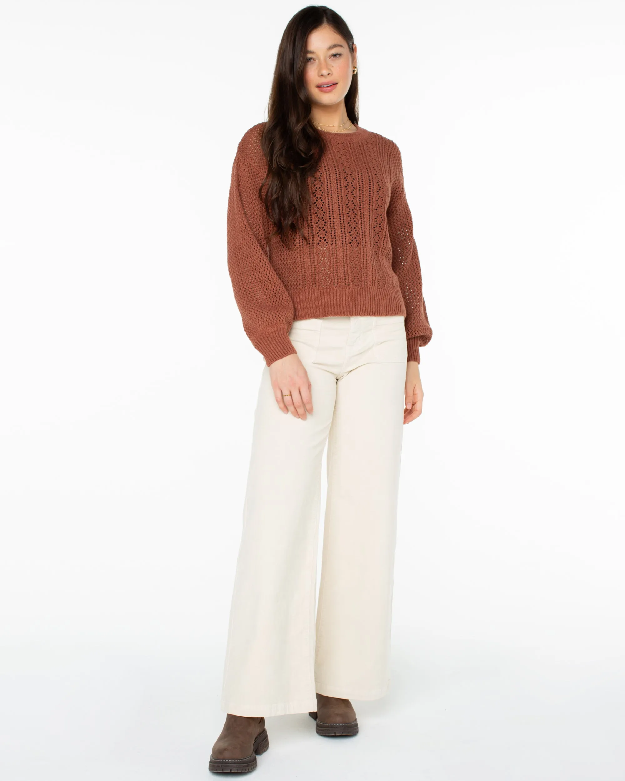 Day Break Open Knit Sweater - Russet sold by Roxy product image thumbnail 4