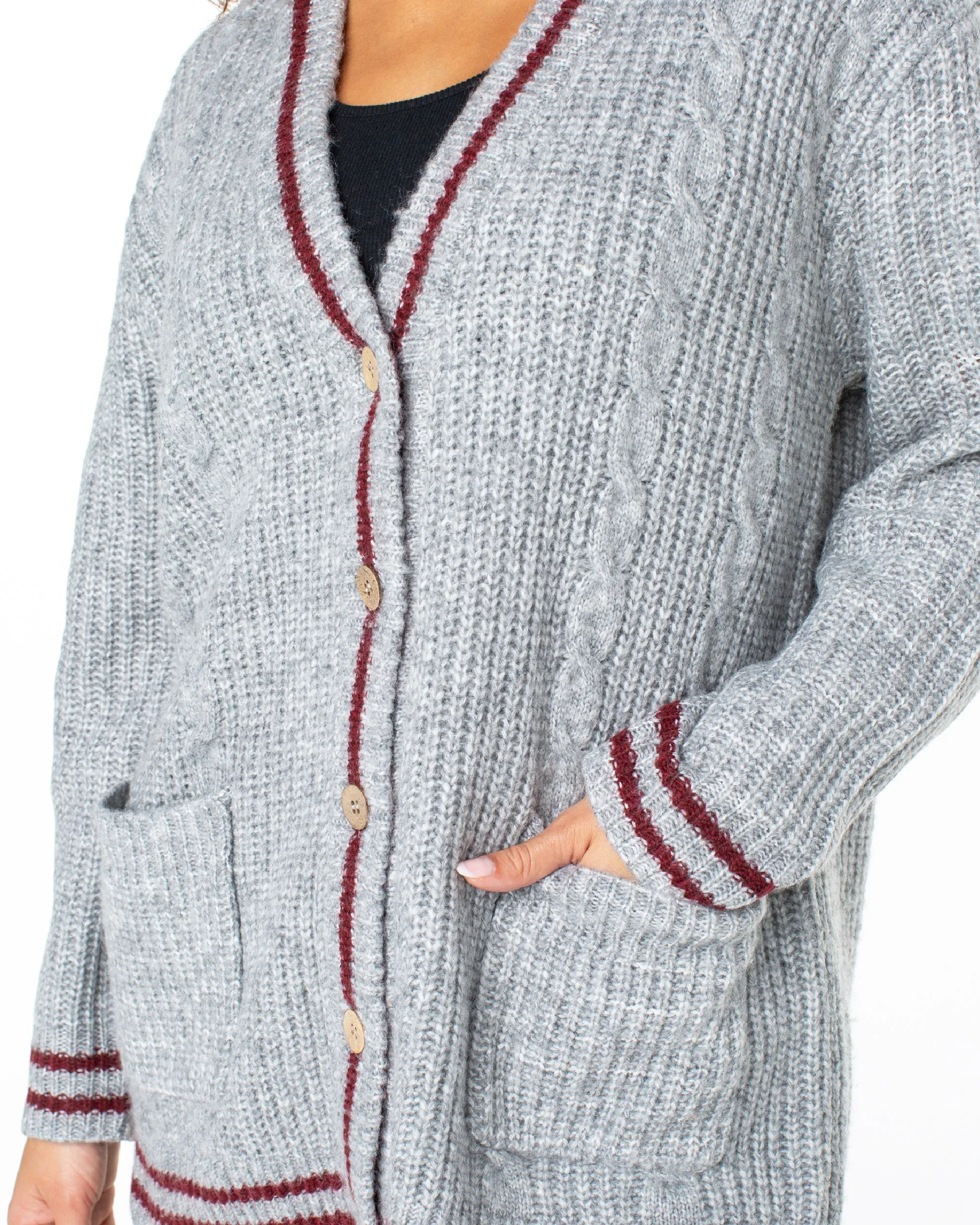 Game Day Long Button Up Cardigan - Heritage Heather sold by Roxy product image thumbnail 4