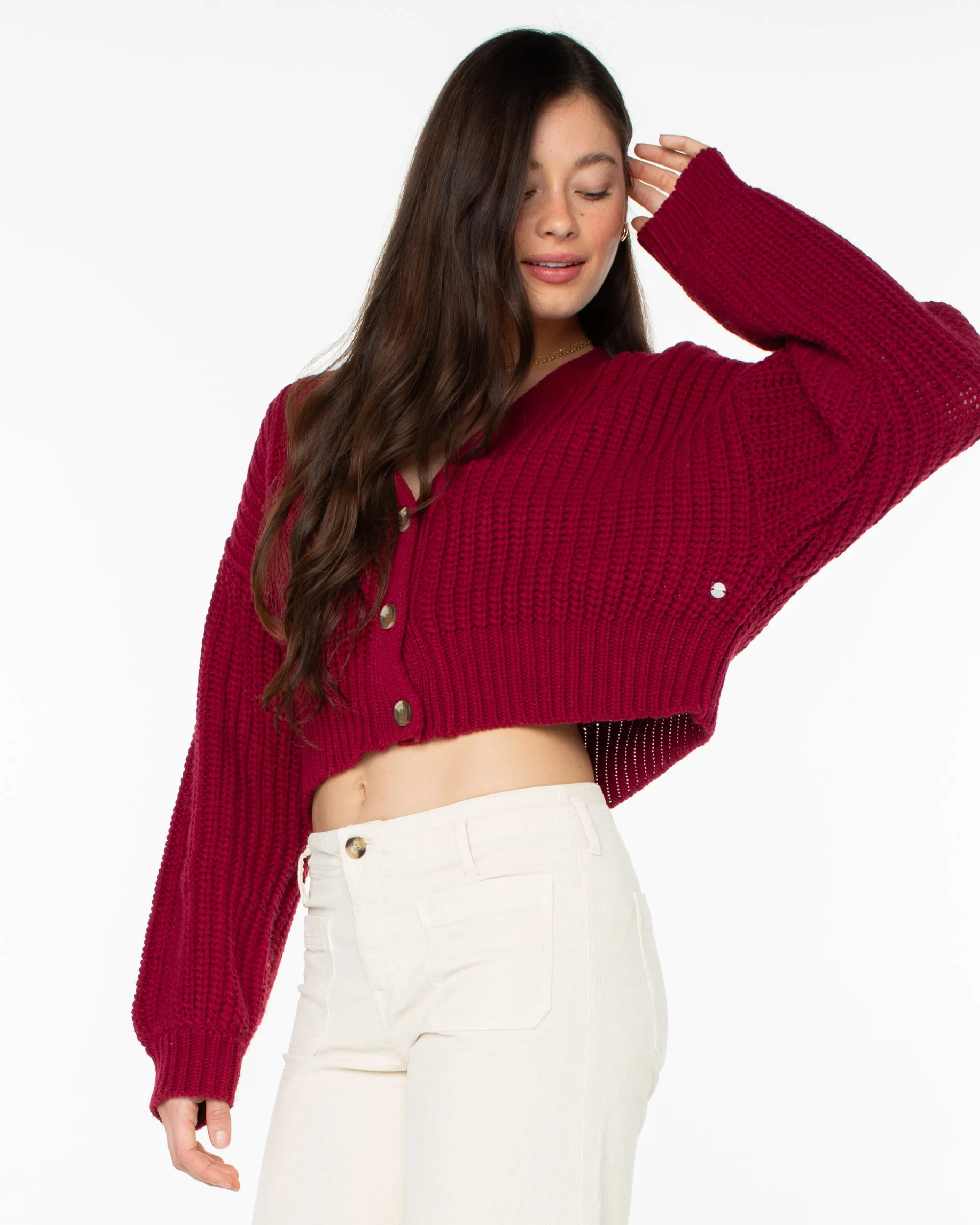 Sundaze Washed Cardigan - Rumba Red sold by Roxy product image thumbnail 5