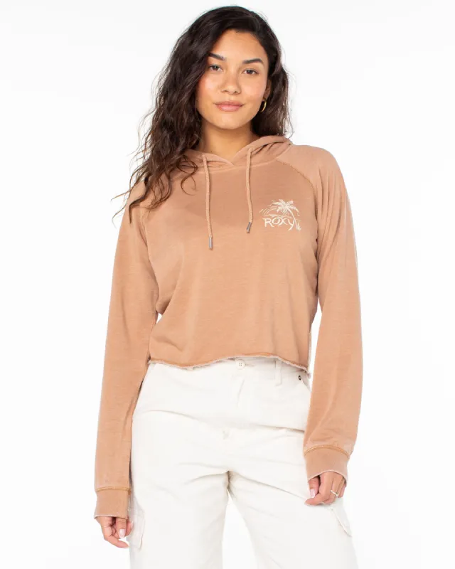 We Arrived Cropped Hoodie - Camel made by Roxy