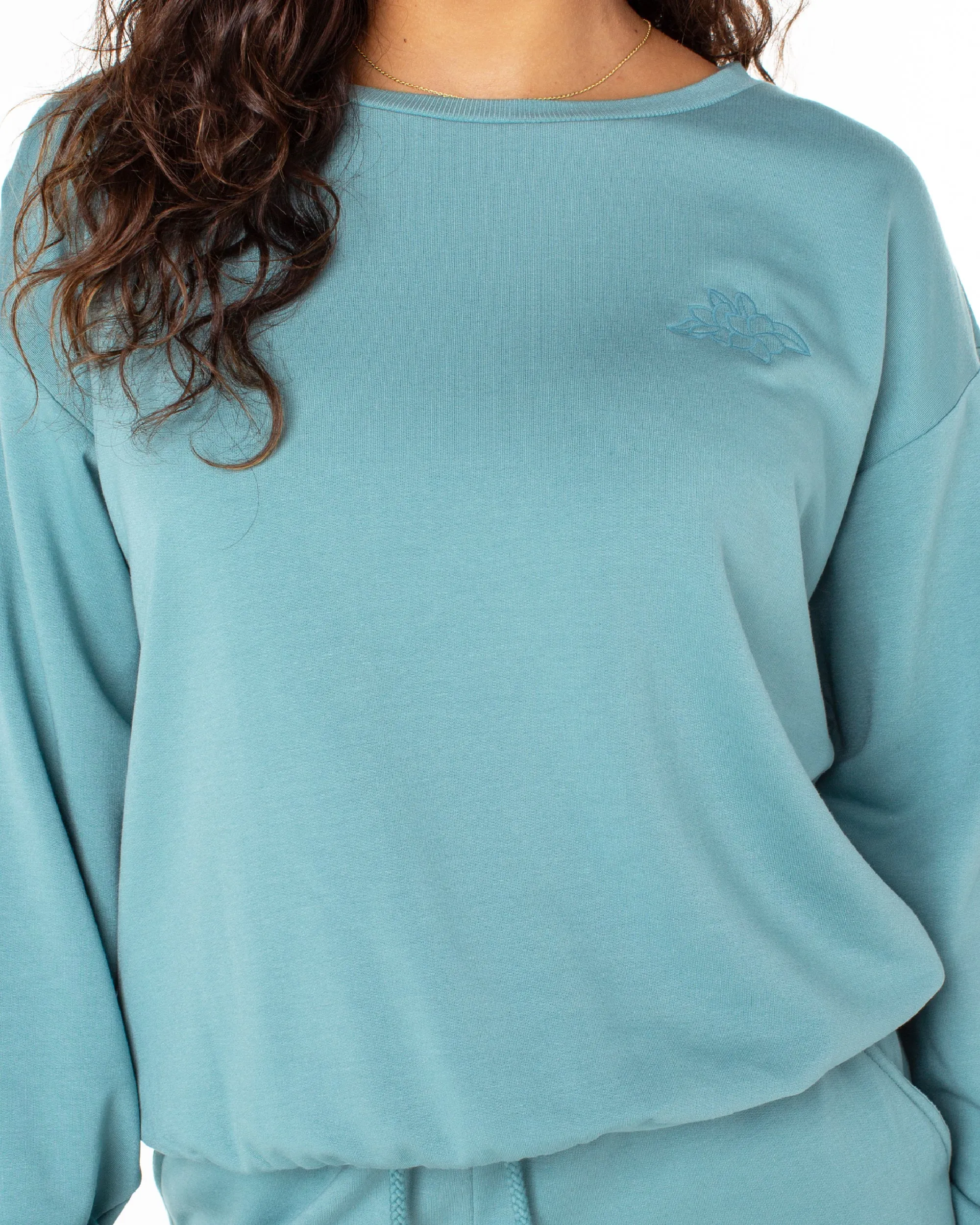 Surfing By Moonlight Pullover Sweatshirt - Mineral Blue sold by Roxy product image thumbnail 4