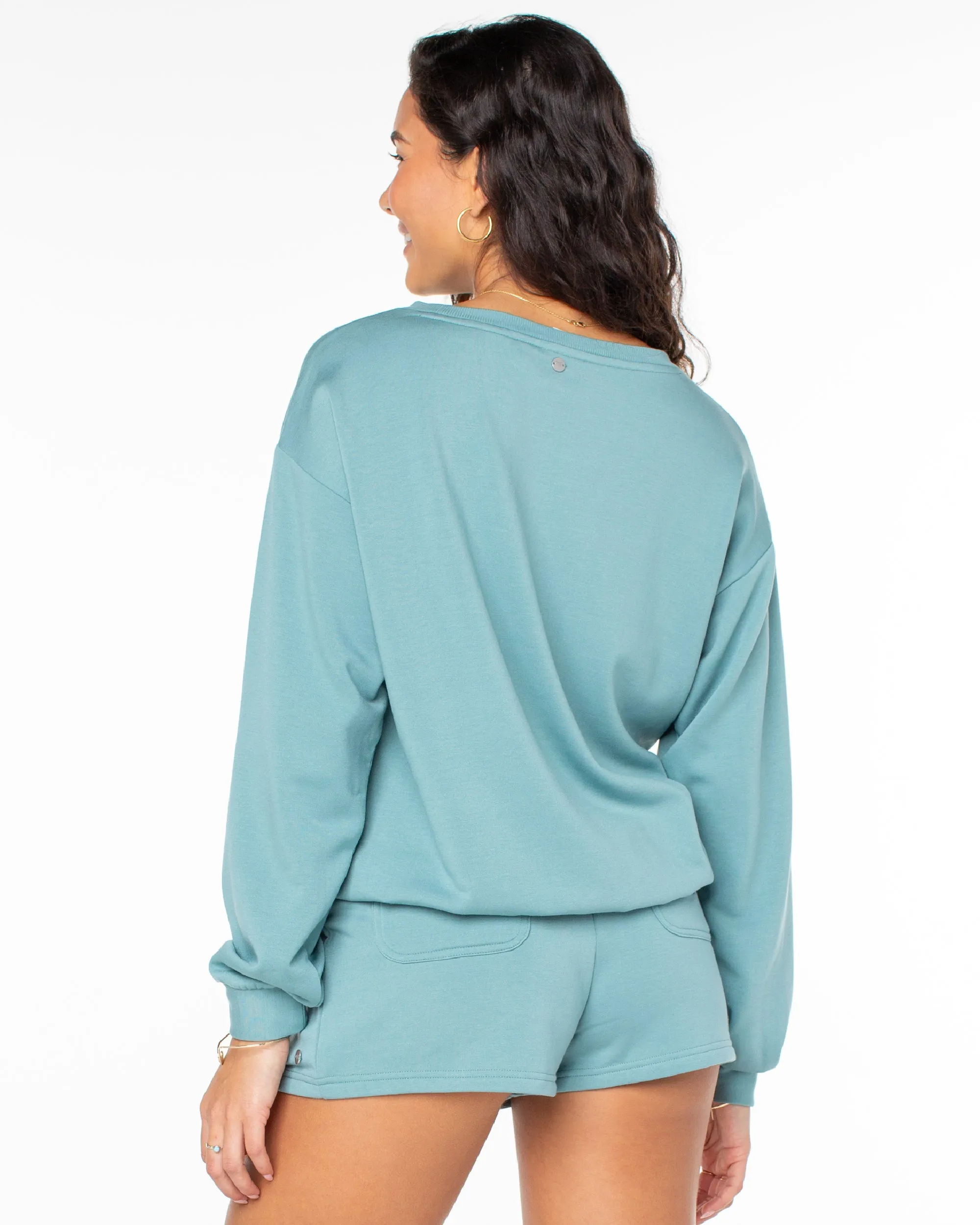 Surfing By Moonlight Pullover Sweatshirt - Mineral Blue sold by Roxy product image thumbnail 2