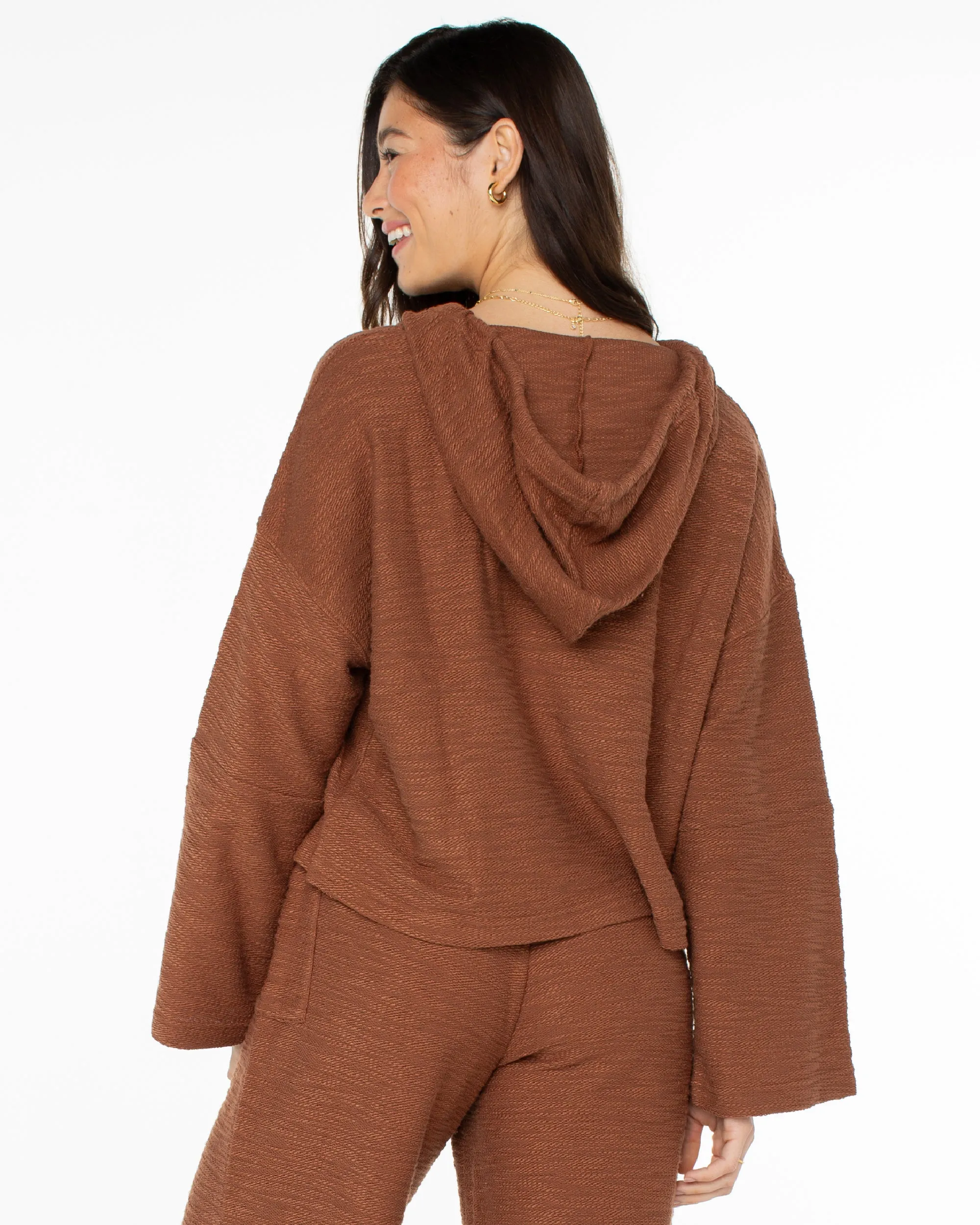 Rich Coast Cropped Hoodie - Carob Brown sold by Roxy product image thumbnail 2