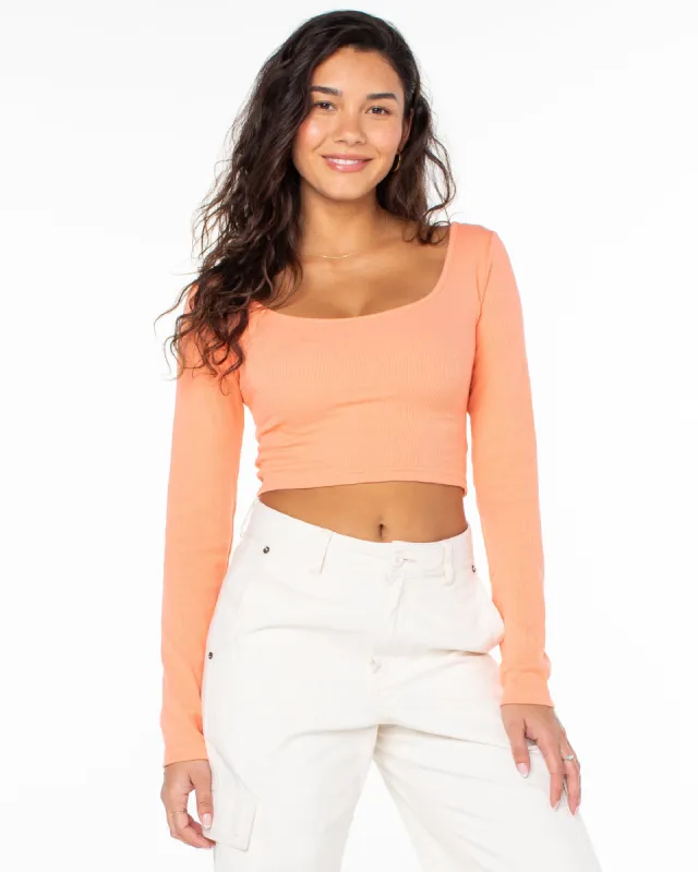 Good Keepsake Long Sleeve Crop Top - Desert Flower sold by Roxy