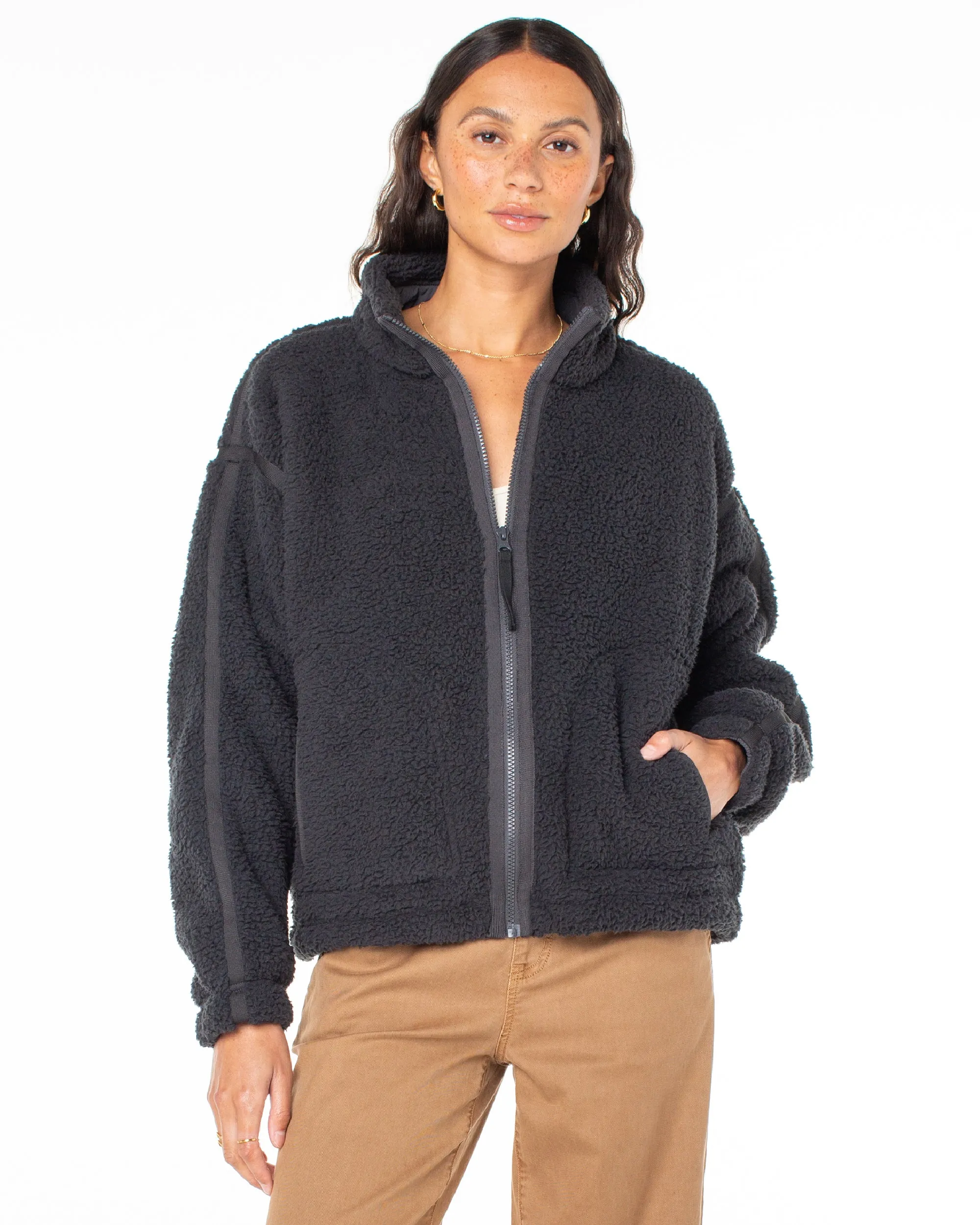 Wurlie Zip Up Fleece Jacket - Phantom sold by Roxy