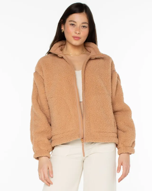 Wurlie Zip Up Fleece Jacket - Camel made by Roxy