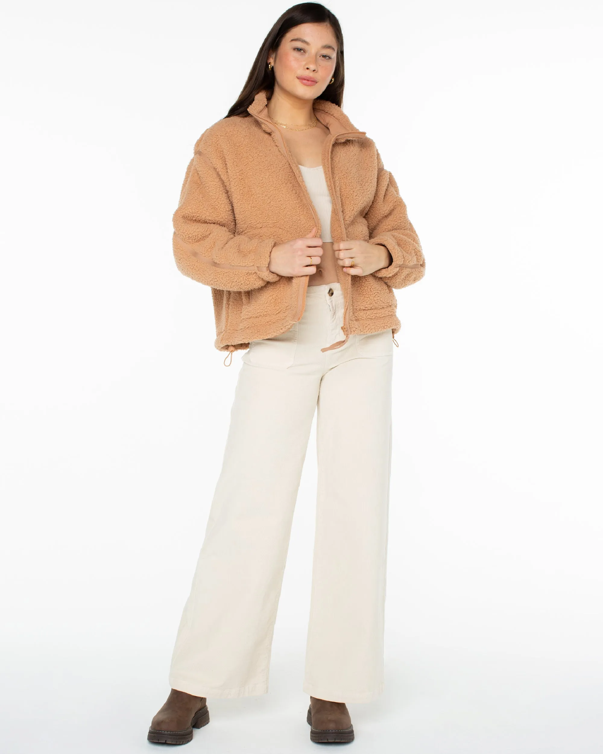 Wurlie Zip Up Fleece Jacket - Camel sold by Roxy product image thumbnail 4