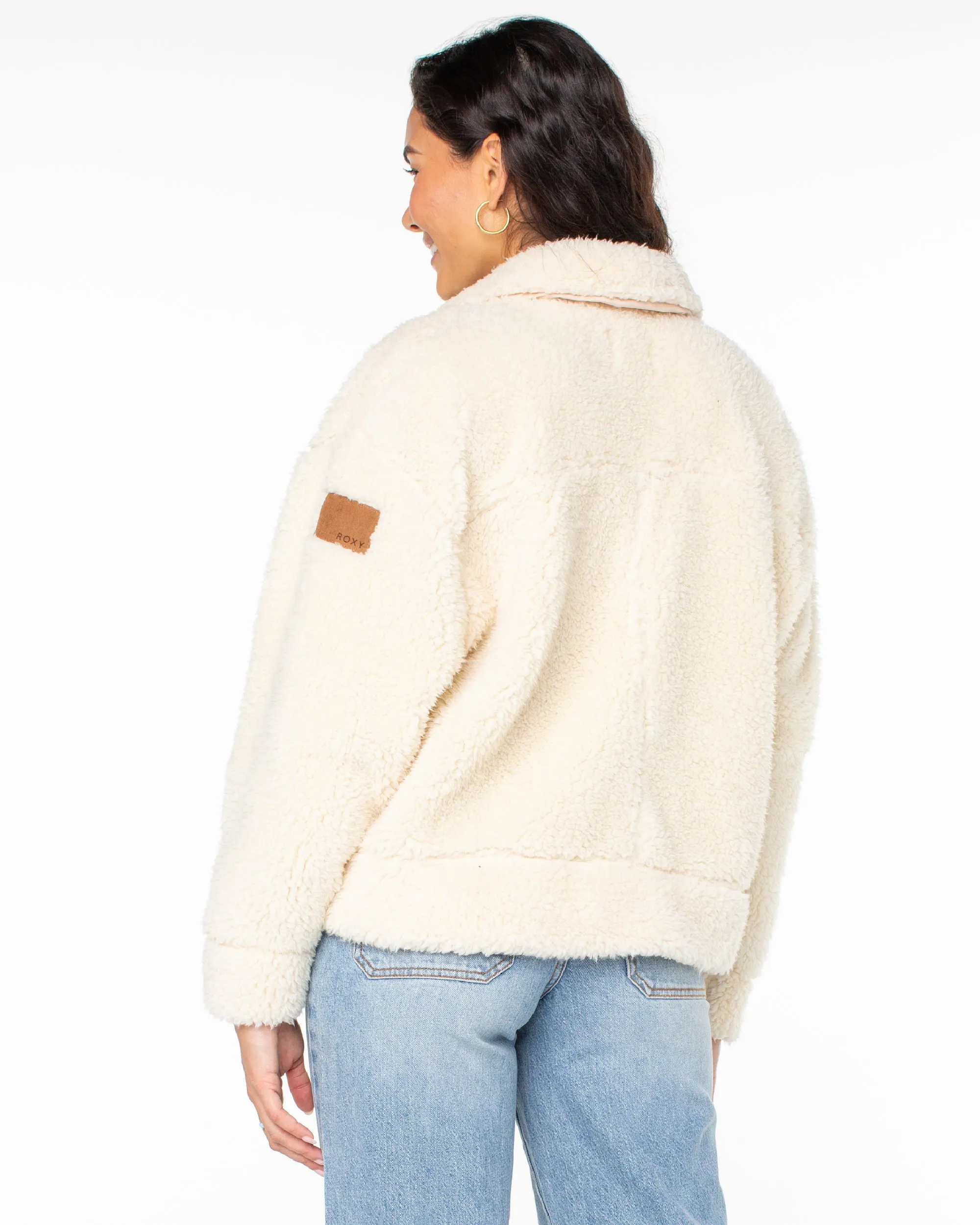 Chilly Wave Snap Front Fleece Jacket - Parchment sold by Roxy product image thumbnail 2