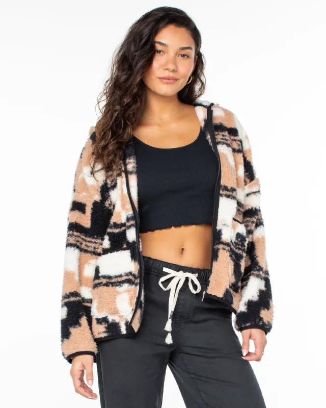 Morning Mist Zip Up Fleece - Warm Taupe sold by Roxy