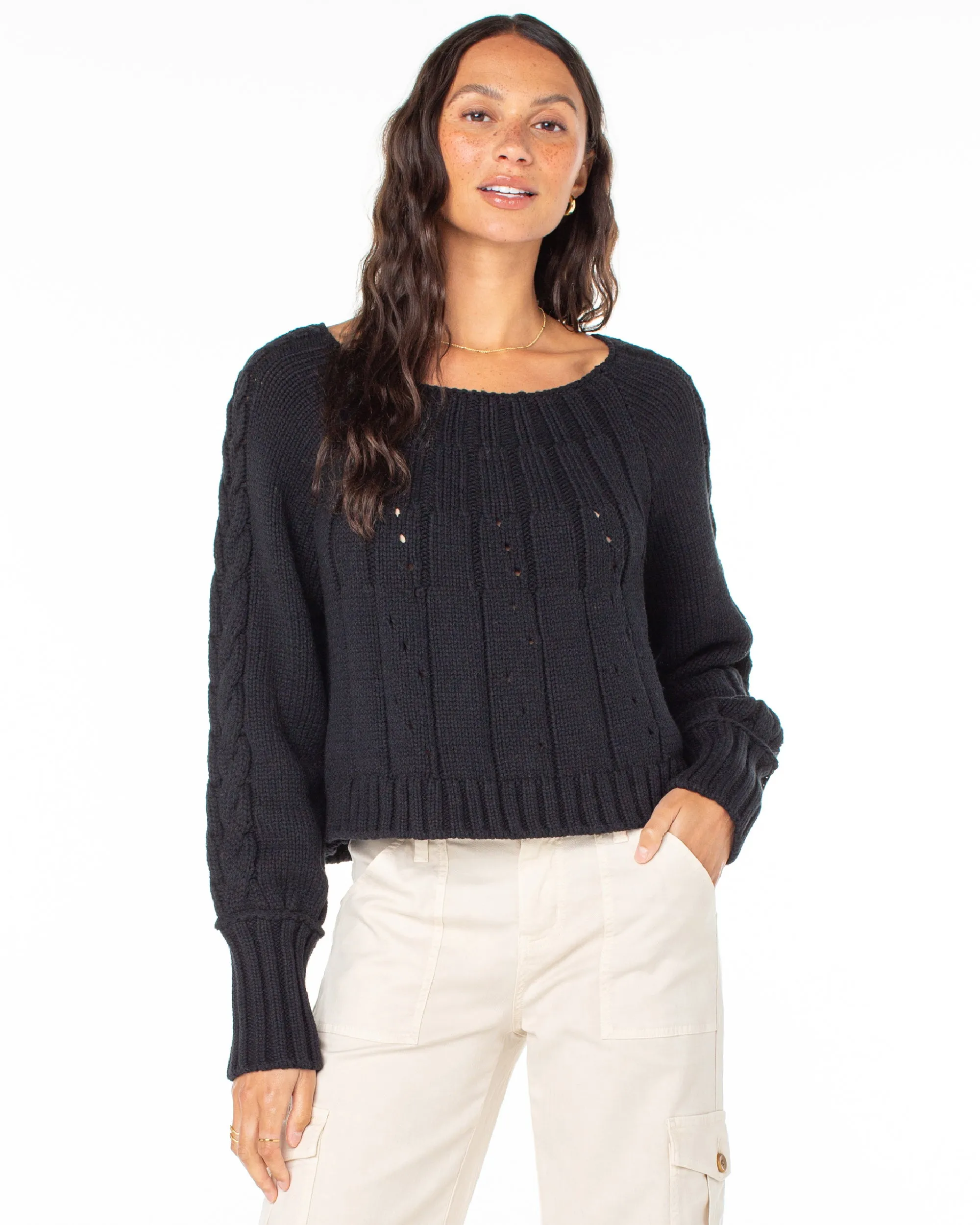 Day Dream Boat Neck Sweater - Anthracite sold by Roxy