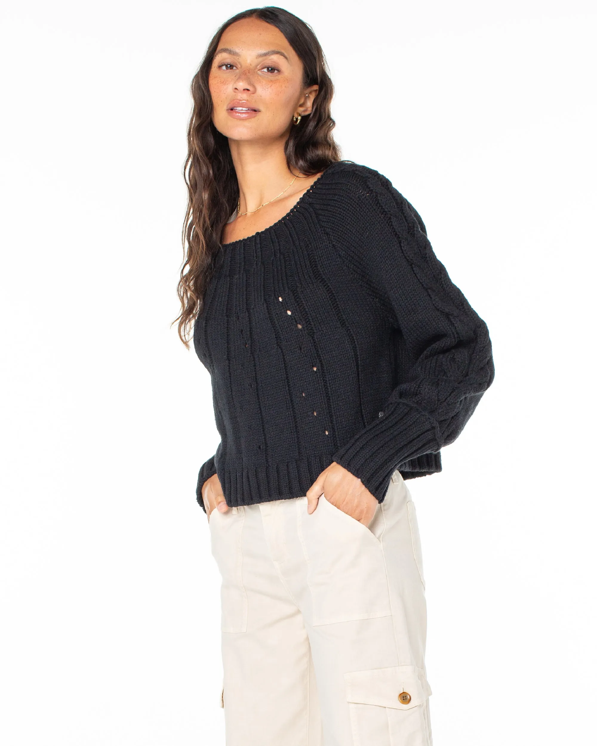 Day Dream Boat Neck Sweater - Anthracite sold by Roxy product image thumbnail 3