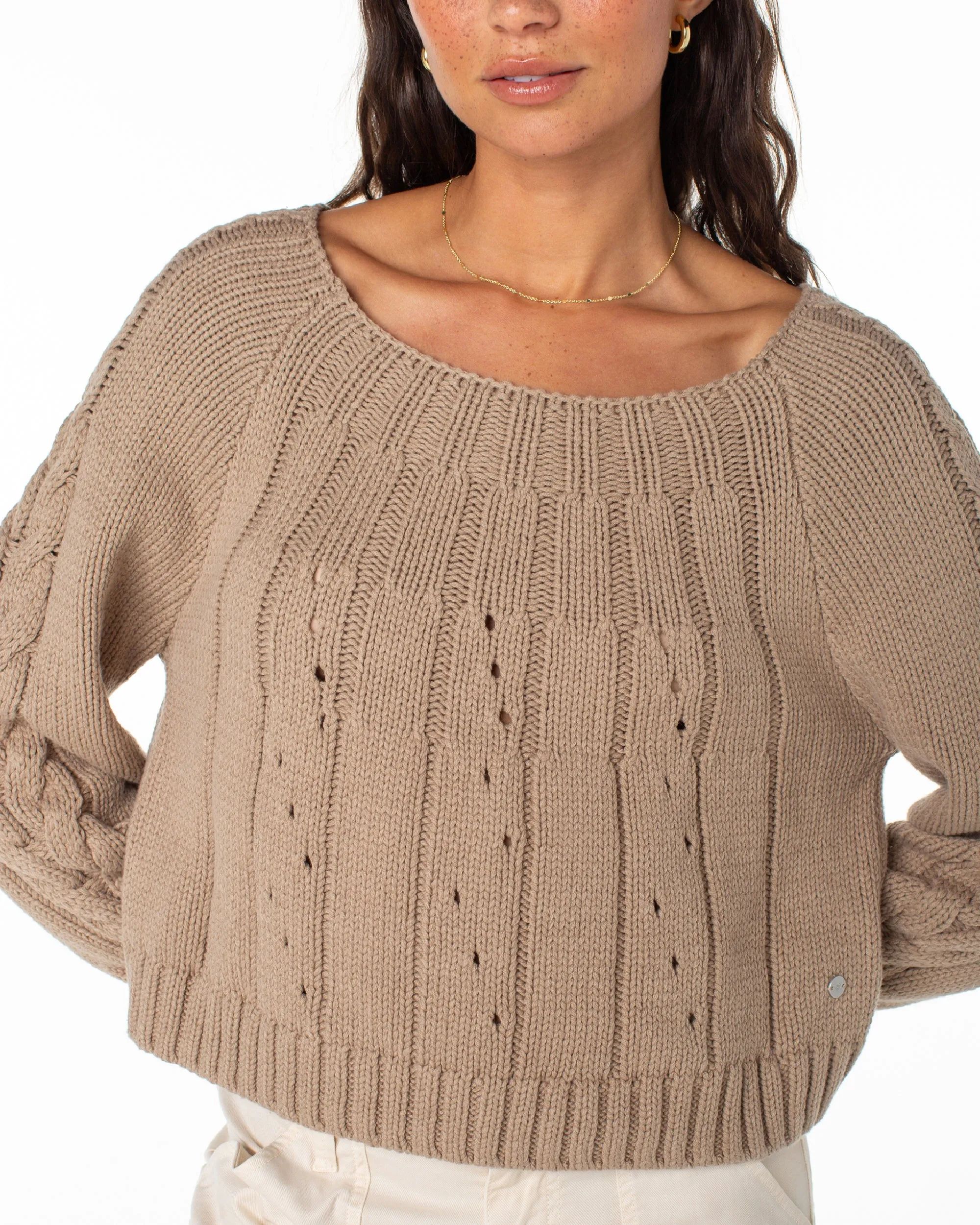 Day Dream Boat Neck Sweater - Warm Taupe sold by Roxy product image thumbnail 5