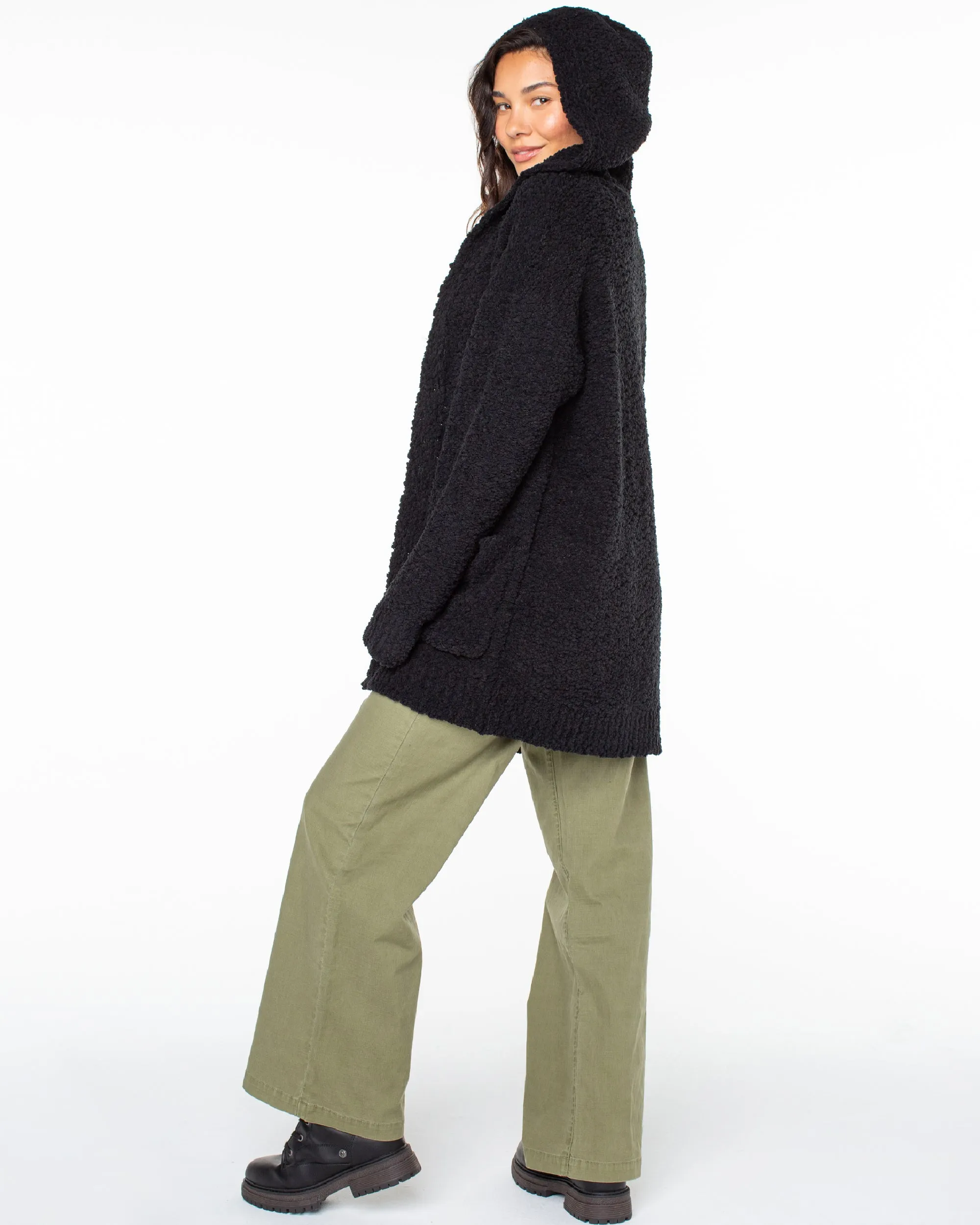 Weekend Retreat Open Front Hooded Cardigan - Phantom sold by Roxy product image thumbnail 5