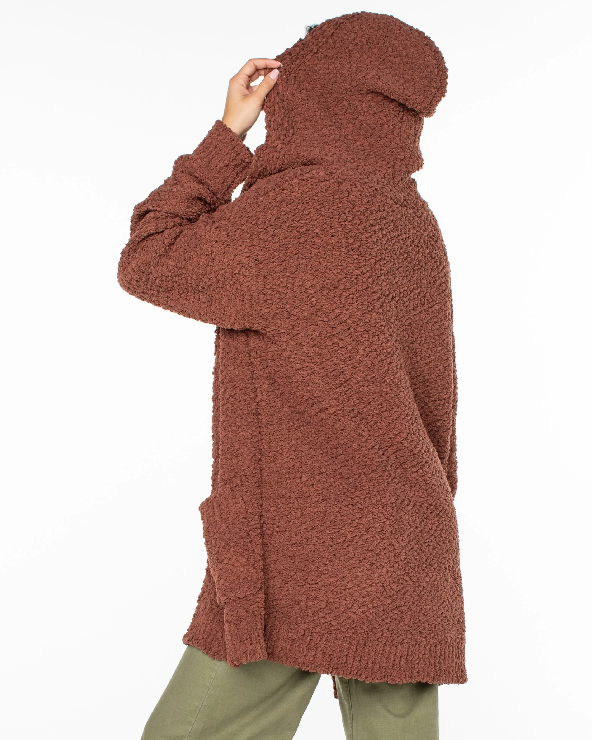 Weekend Retreat Open Front Hooded Cardigan - Russet sold by Roxy product image thumbnail 2