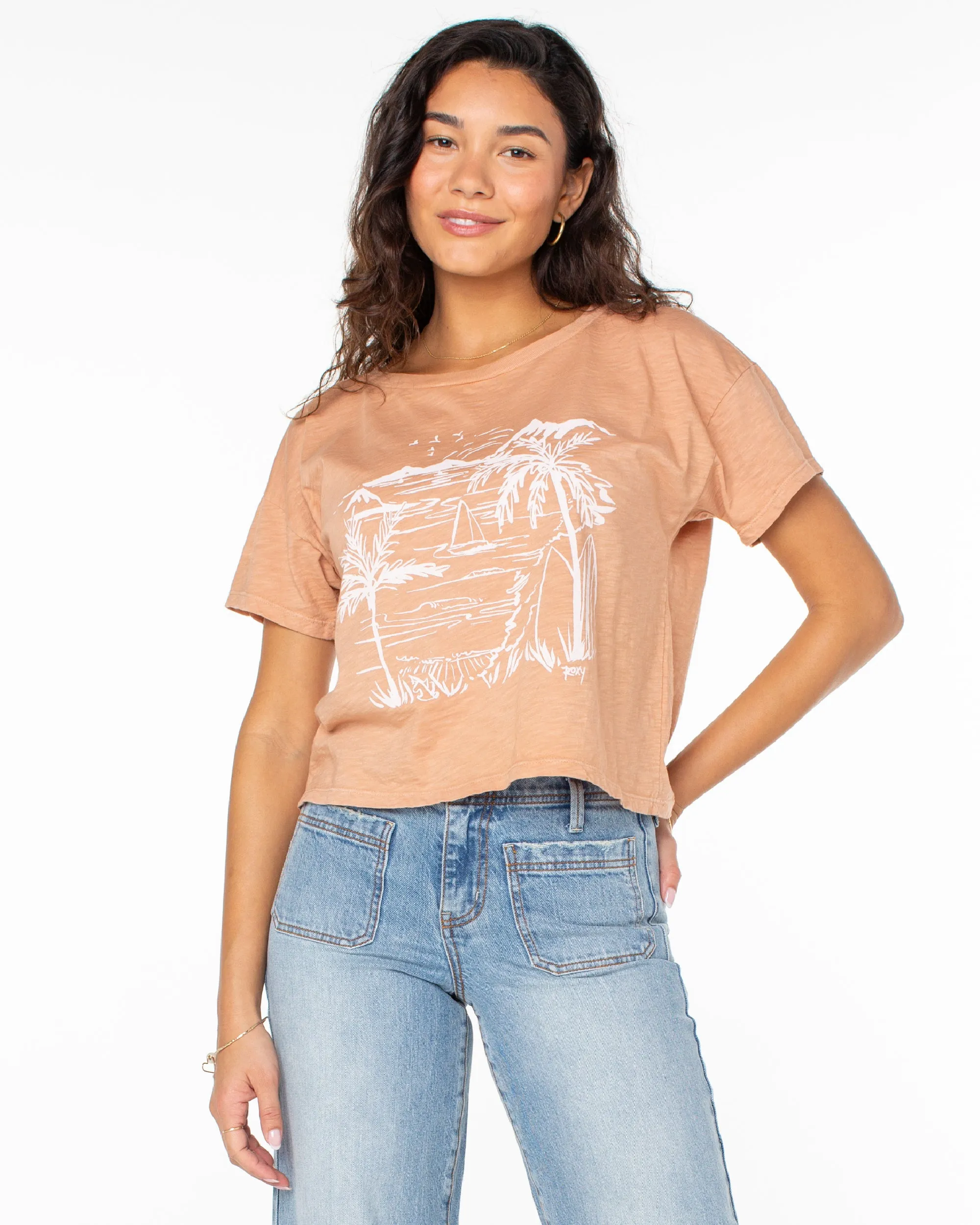 Beach Sketch T-Shirt - Camel sold by Roxy