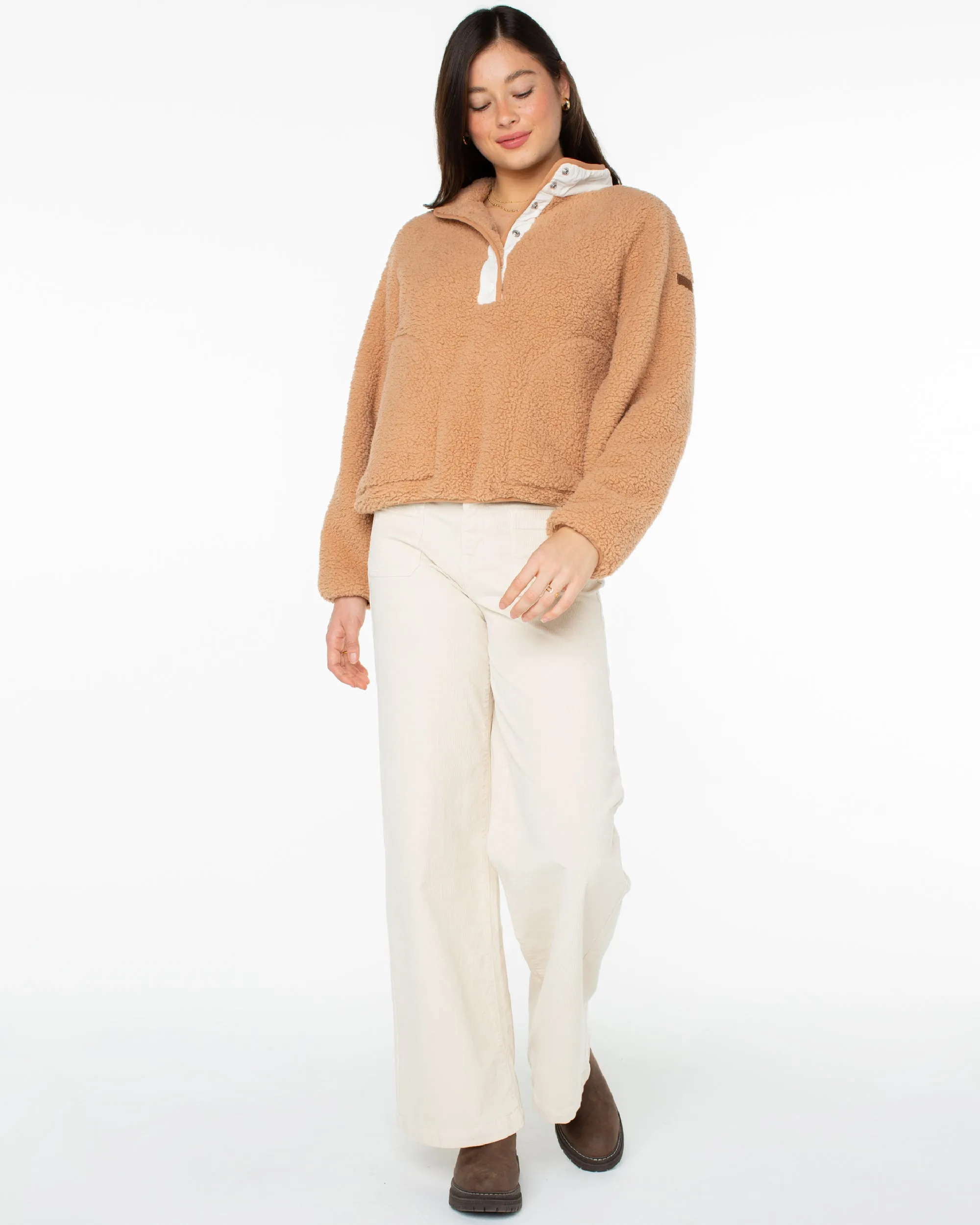 Kipsie Solid Fleece Sweater - Camel sold by Roxy product image thumbnail 4
