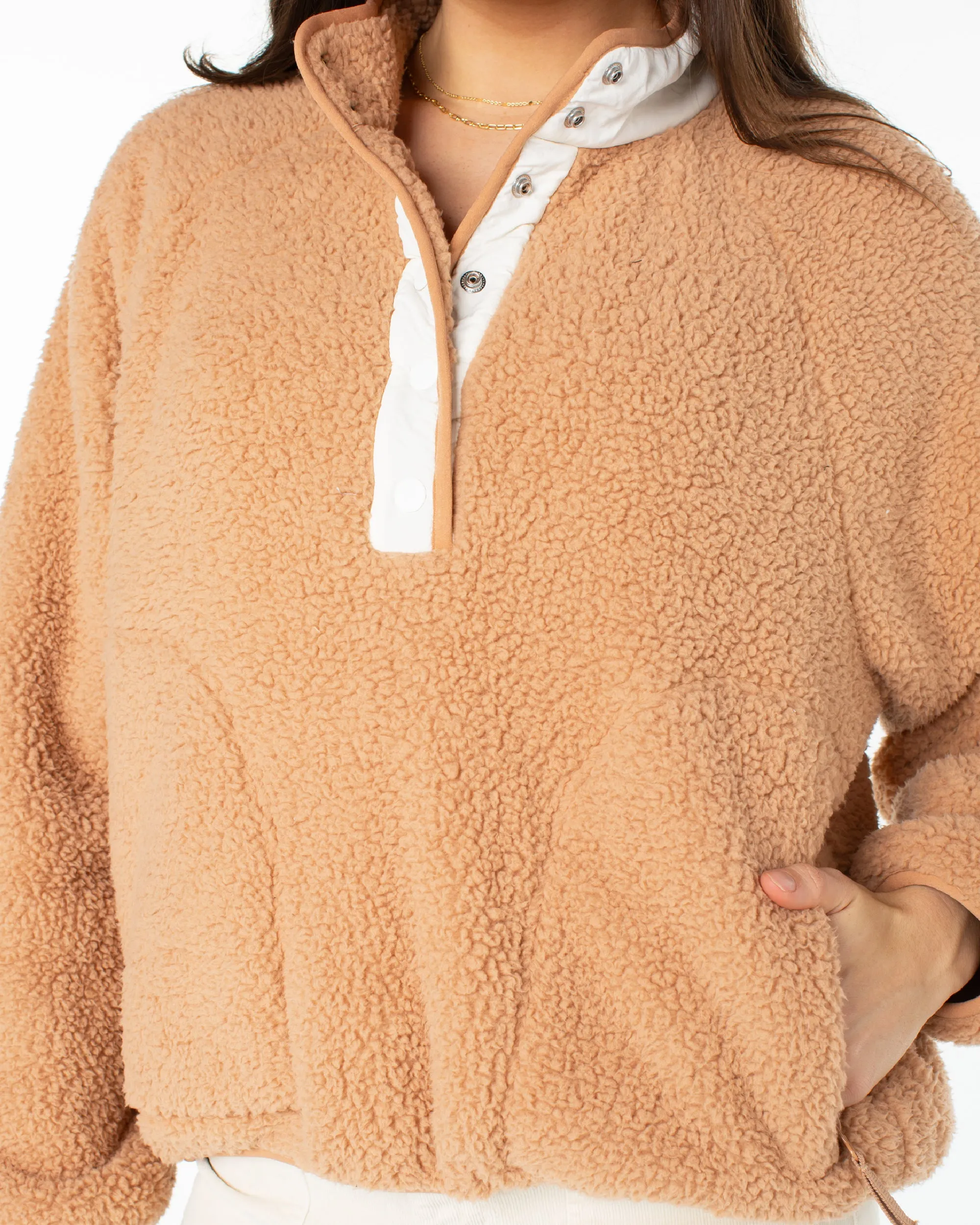 Kipsie Solid Fleece Sweater - Camel sold by Roxy product image thumbnail 3