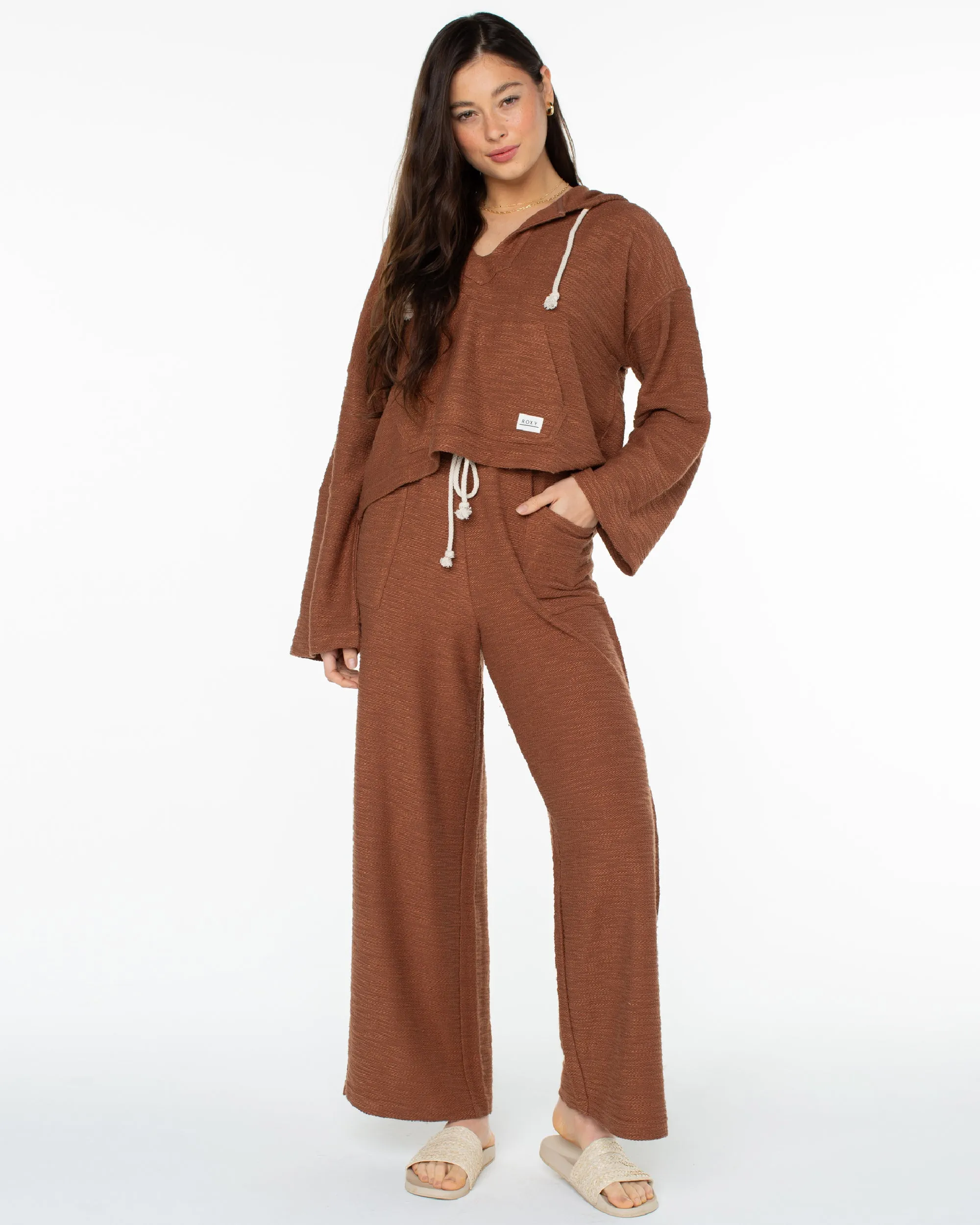 Beach Breeze Side-Slit Wide Leg Pants - Carob Brown sold by Roxy product image thumbnail 4