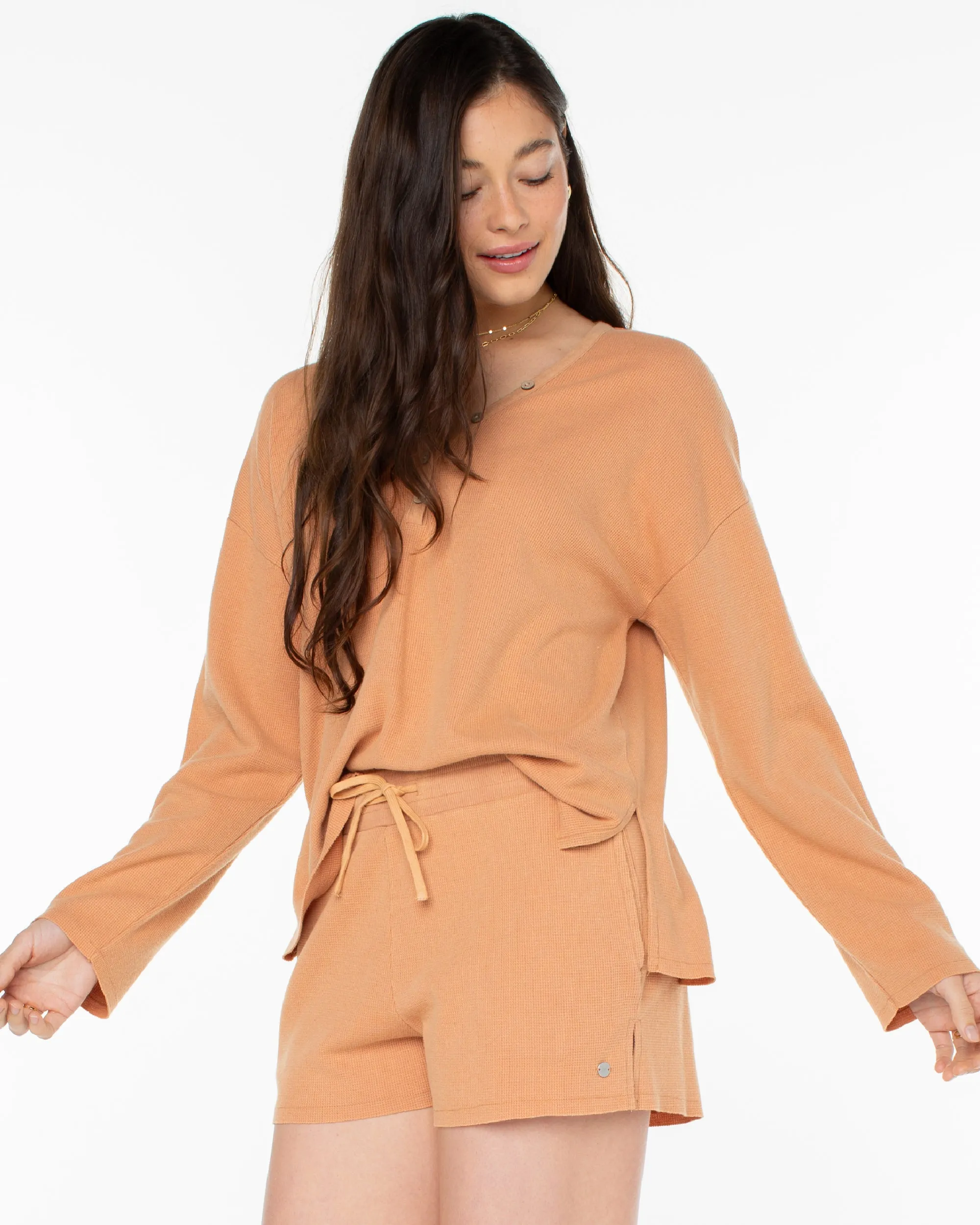 Weekend Story Henley Top - Camel sold by Roxy product image thumbnail 5