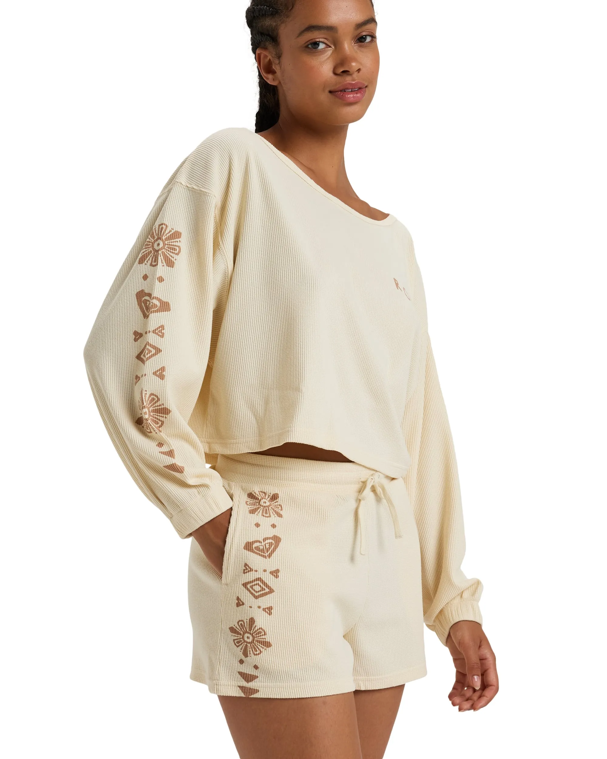 Sandy Road Elastic Waist Shorts - Parchment sold by Roxy product image thumbnail 3