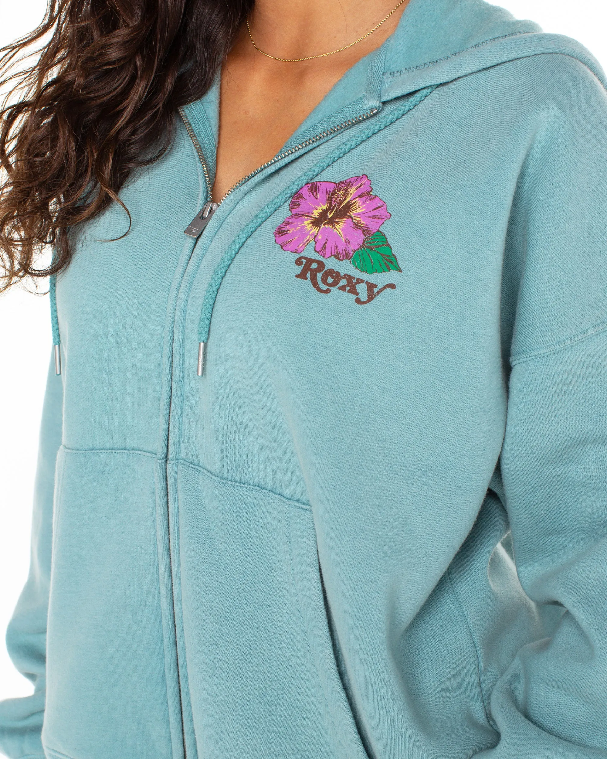 Lineup Oversized Zip Hoodie - Mineral Blue sold by Roxy product image thumbnail 4