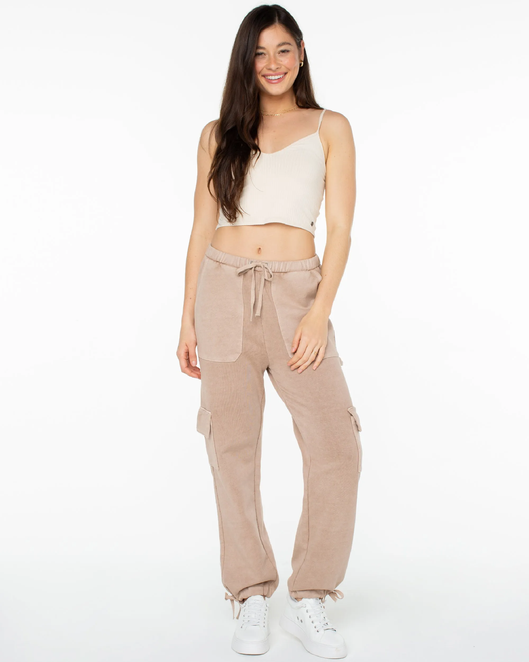 Double Up Cargo Sweatpants - Warm Taupe sold by Roxy product image thumbnail 5