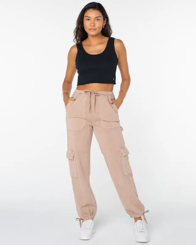 Double Up Cargo Sweatpants - Warm Taupe sold by Roxy