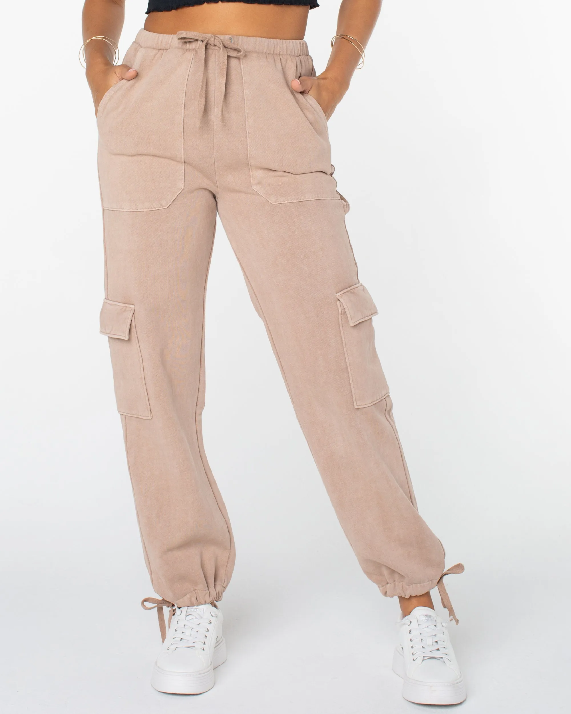 Double Up Cargo Sweatpants - Warm Taupe sold by Roxy product image thumbnail 3
