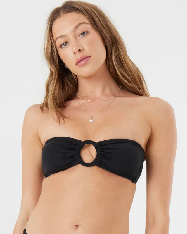 Bandeau Ring Convertible Bikini Top - Anthracite sold by Roxy