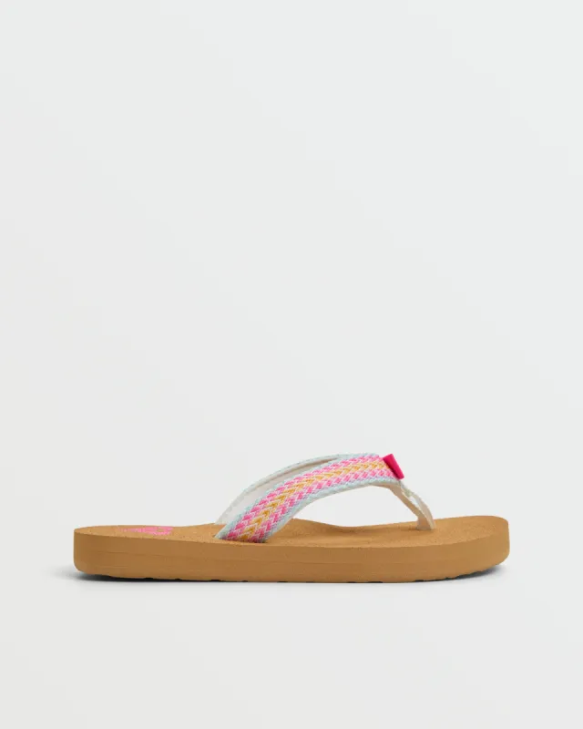 Girls 4-16 Porto II Flip Flops - Rainbow sold by Roxy