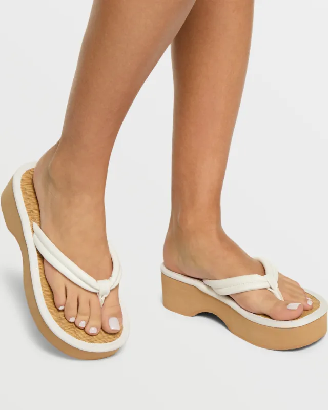 Ryana Platform Flip Flops - White sold by Roxy