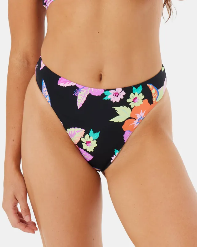 Wanderlust Midrise High Leg Moderate Bikini Bottom made by Roxy