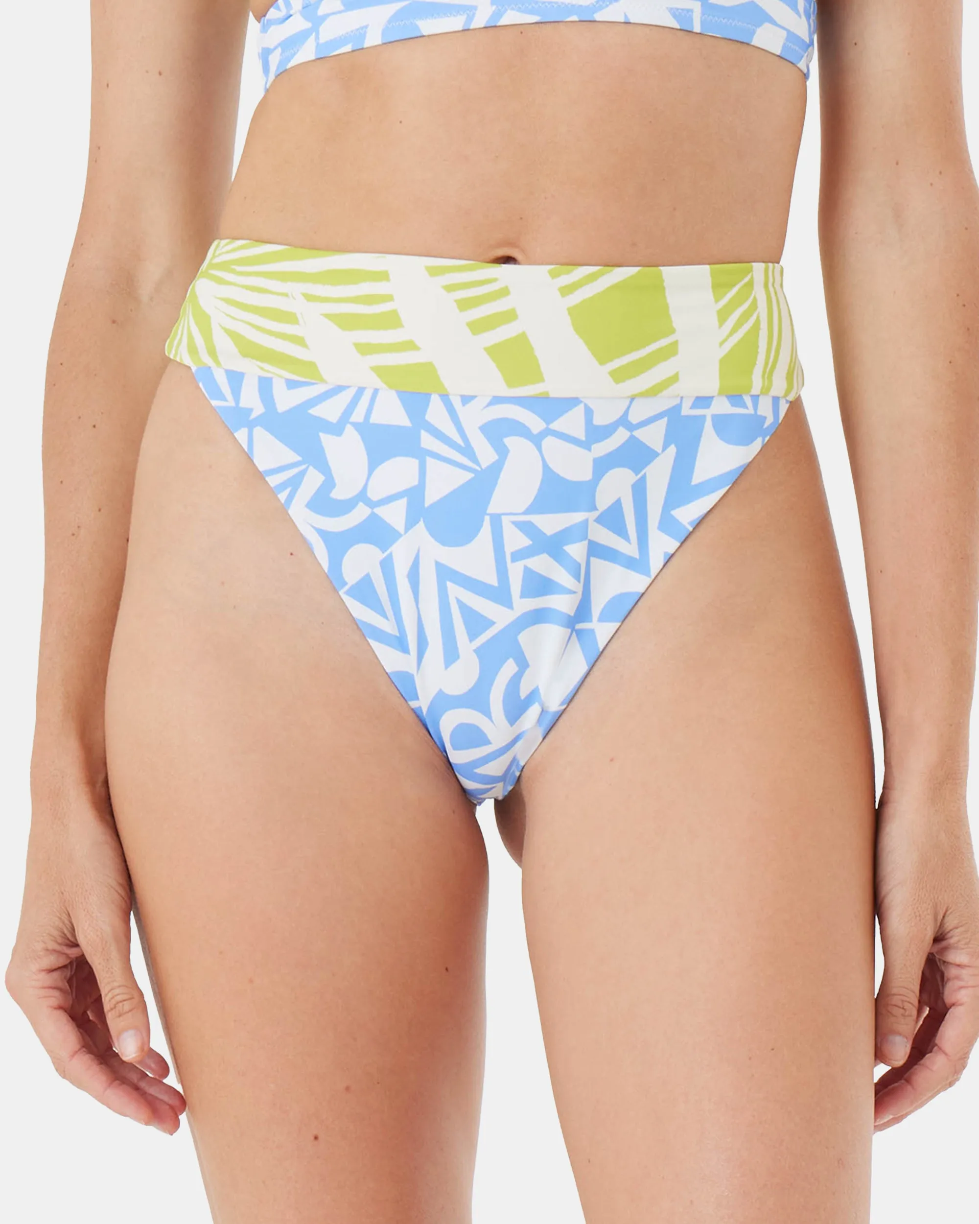Bali Breaks Banded High Leg Cheeky Bikini Bottom sold by Roxy