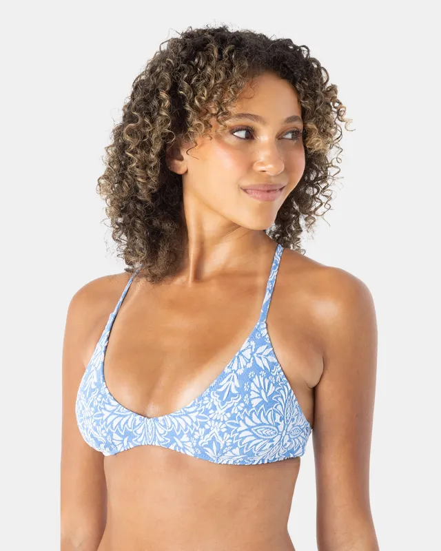 Tile Tranquility Athletic Triangle Bikini Top sold by Roxy