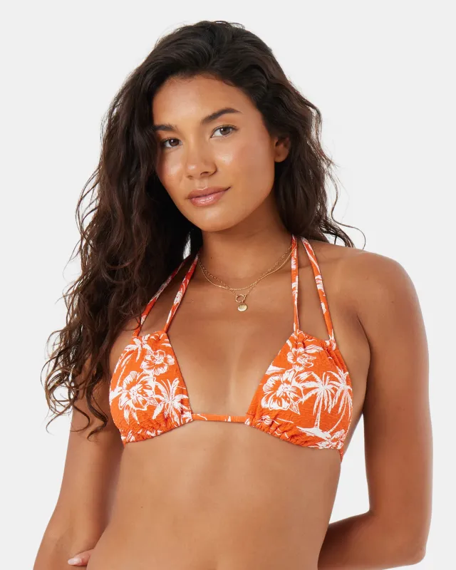 Vacay Vibes Double Strap Tiki Triangle Bikini Top sold by Roxy