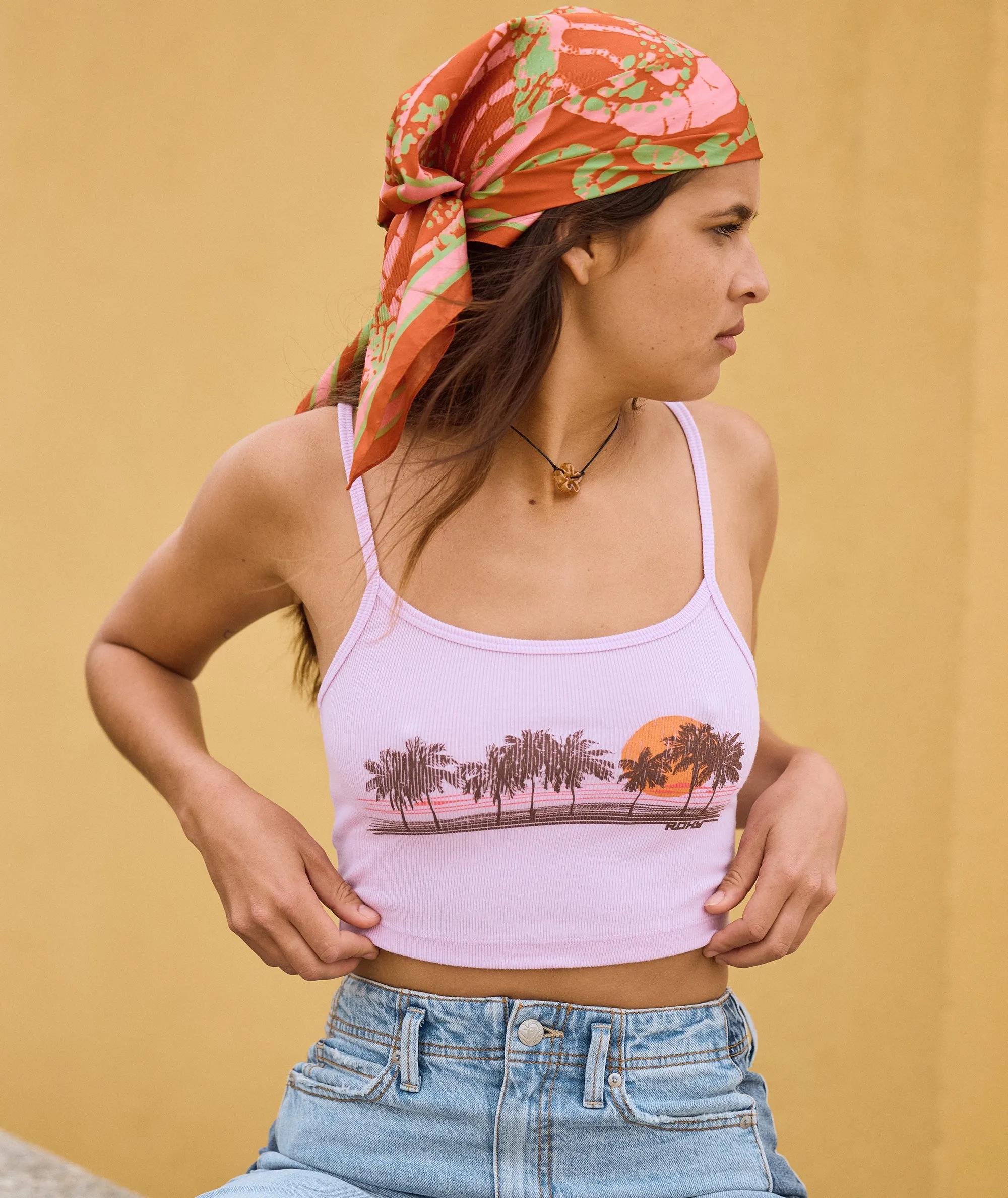 Palm Stripe Tank sold by Roxy