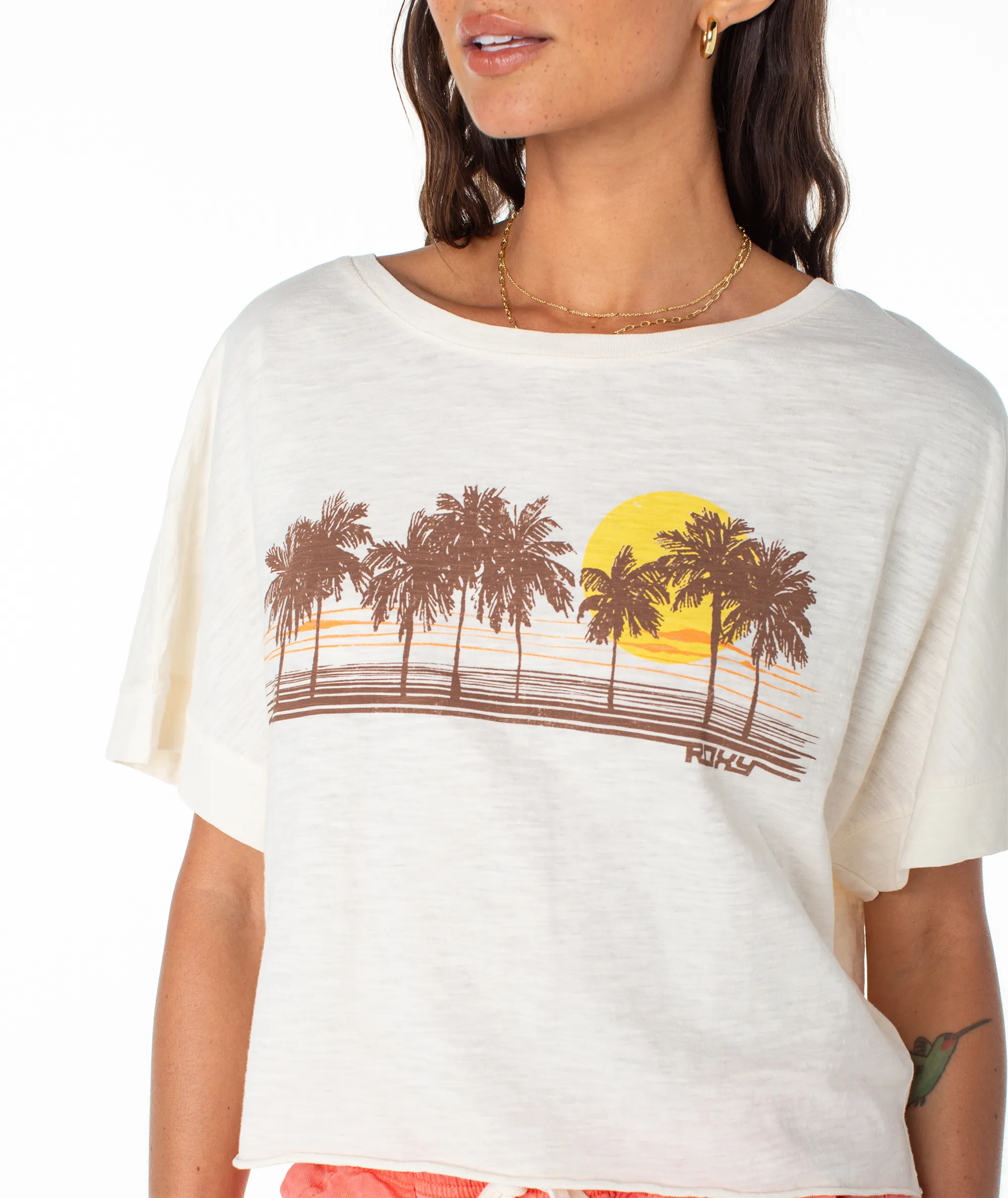 Palm Stripe Cropped Tee sold by Roxy product image thumbnail 4