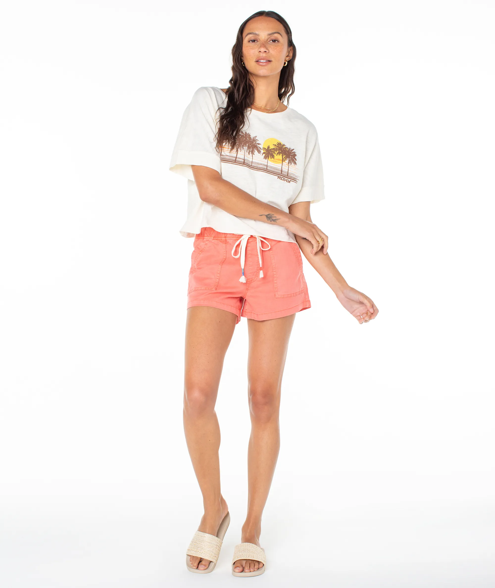 Palm Stripe Cropped Tee sold by Roxy product image thumbnail 3