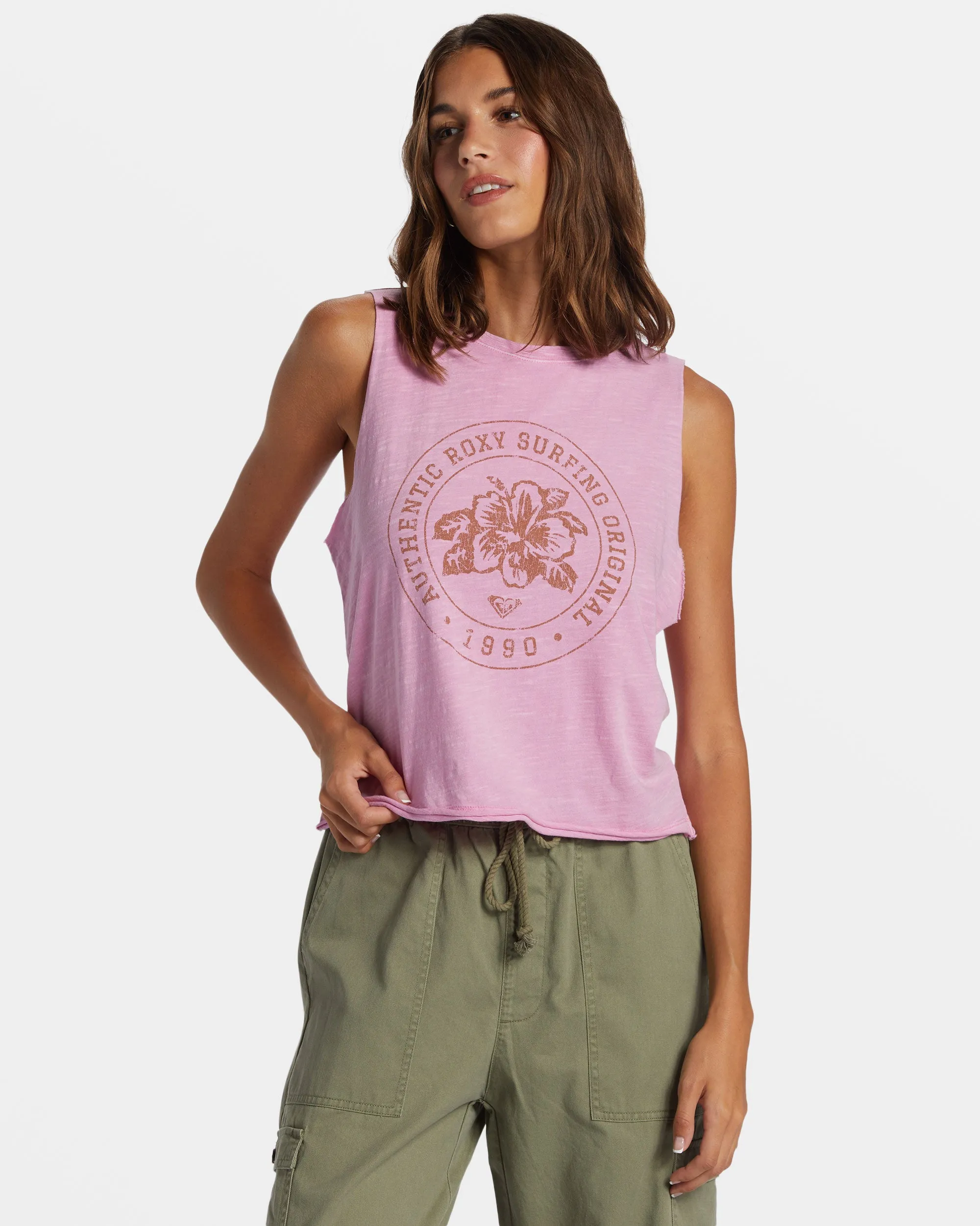 Roxy Surfing Original HLMT 2.0 Cropped Tank Top - Lilac Chiffon sold by Roxy