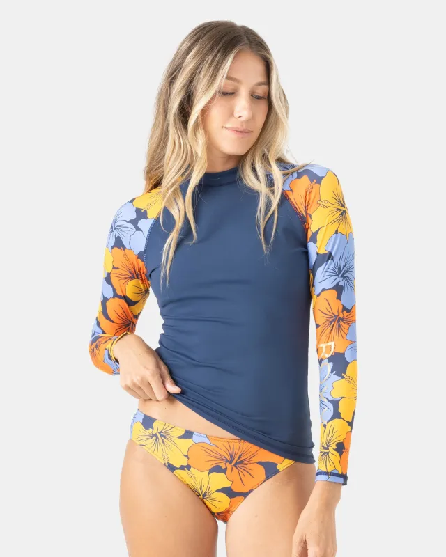 Surf Long Sleeve Raglan Rashguard sold by Roxy