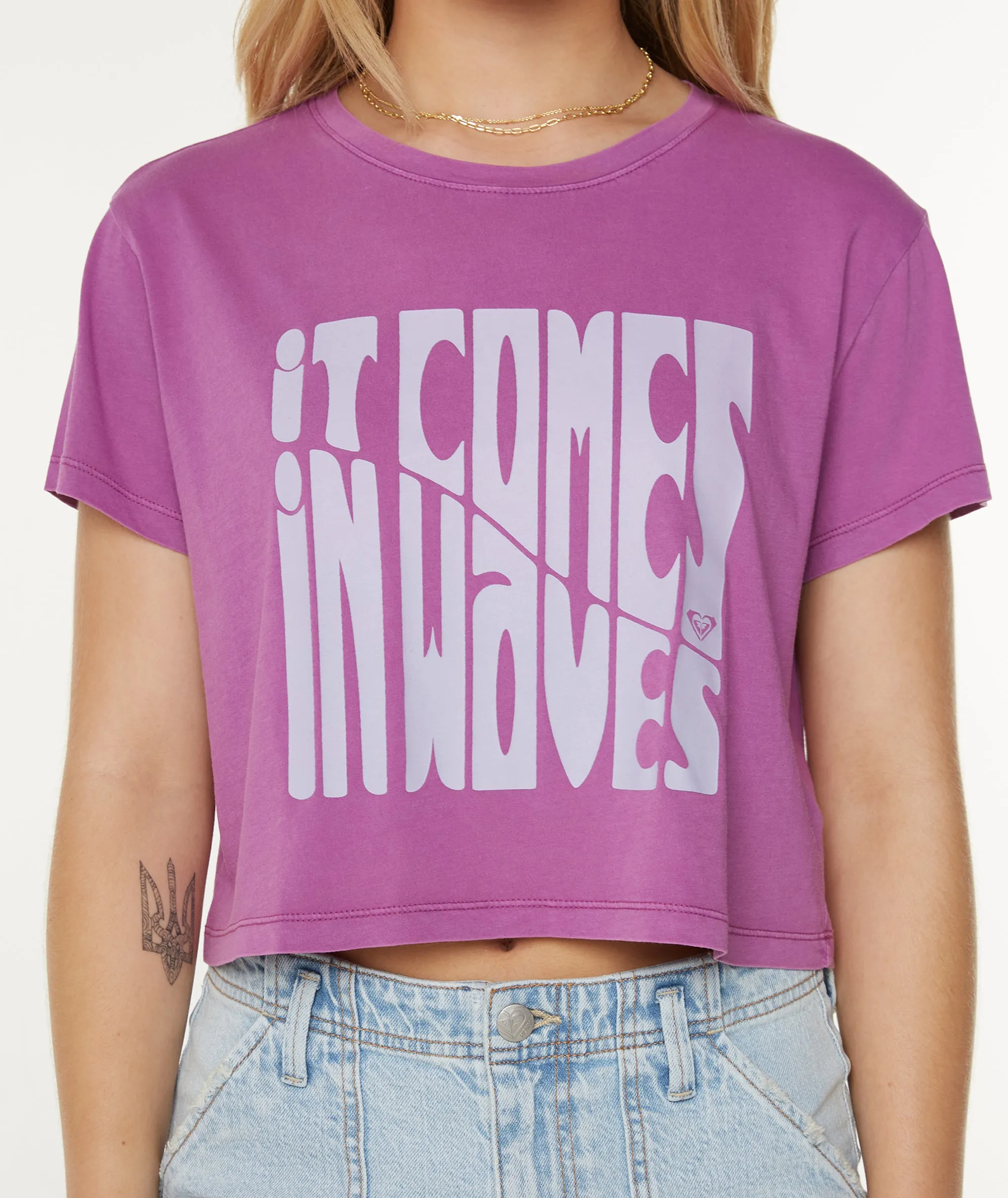 Comes In Waves Cropped Boxy Tee sold by Roxy product image thumbnail 4