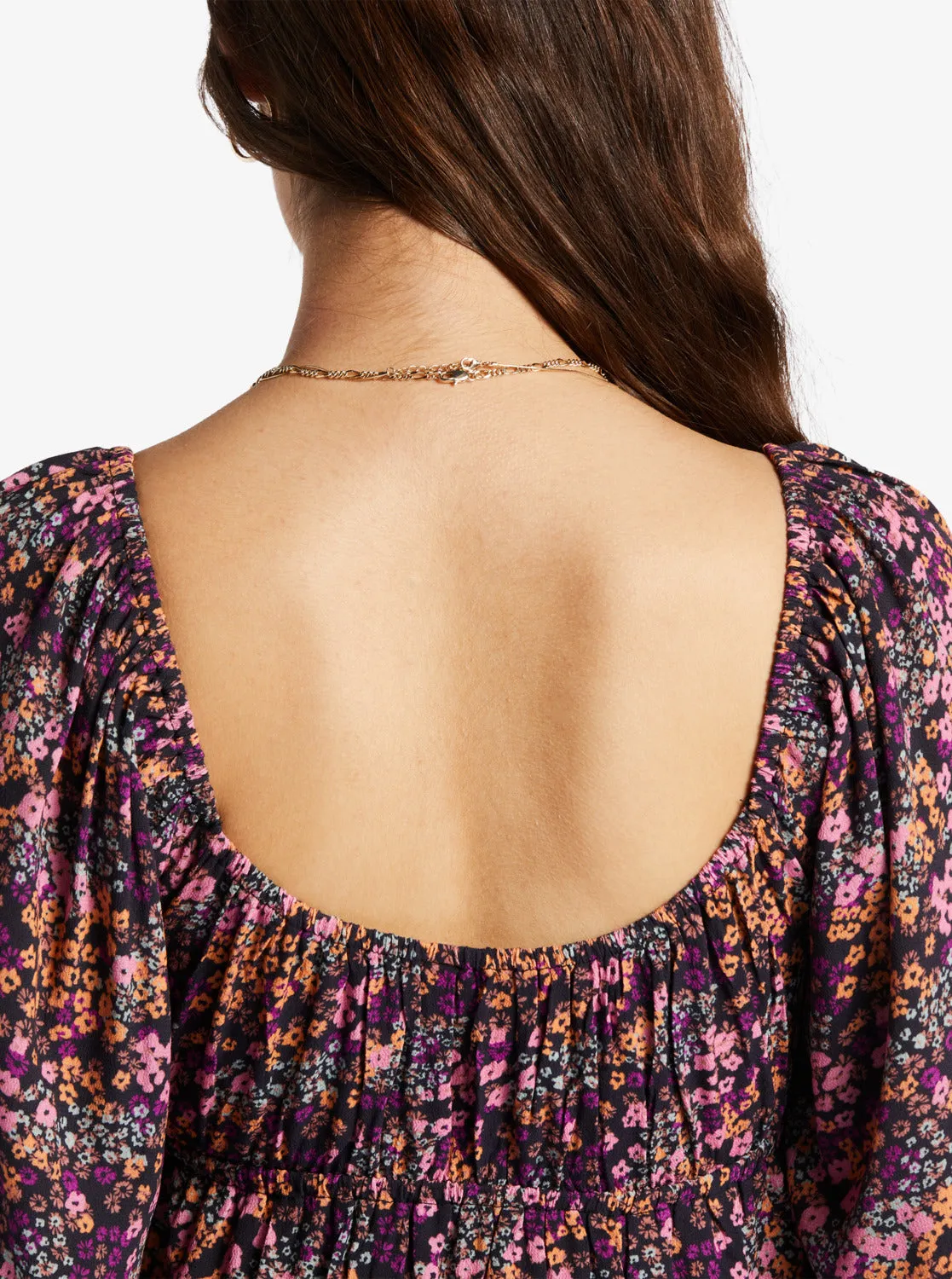 Sweetest Shores Puff Sleeve Dress - Anthracite Floral Daze sold by Roxy product image thumbnail 4