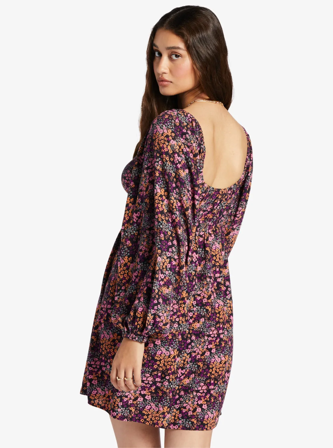 Sweetest Shores Puff Sleeve Dress - Anthracite Floral Daze sold by Roxy product image thumbnail 5