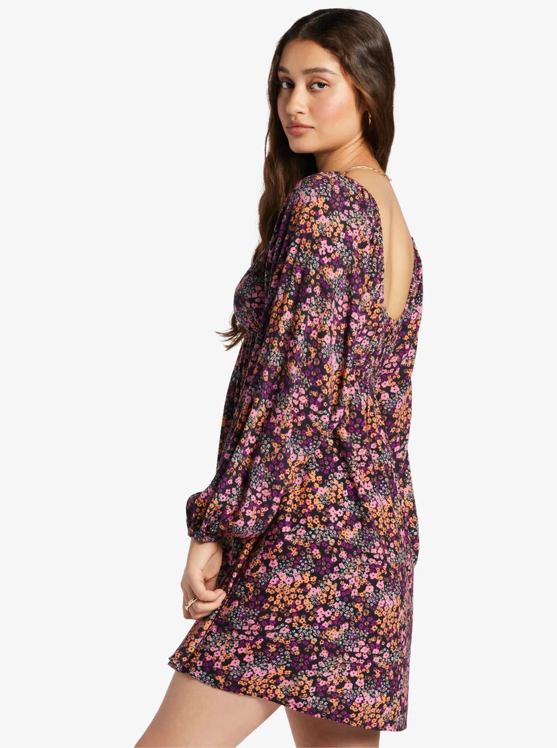 Sweetest Shores Puff Sleeve Dress - Anthracite Floral Daze sold by Roxy product image thumbnail 2